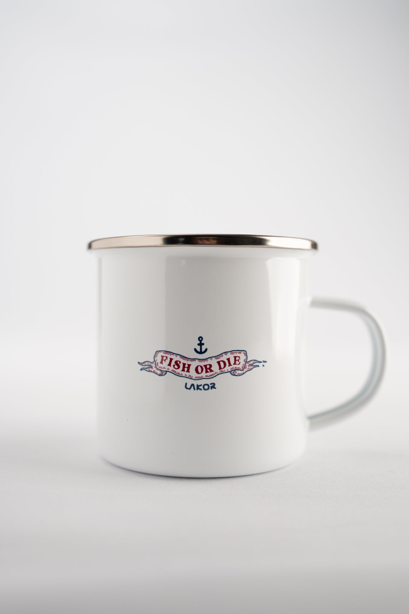 The Smoking Salmon Emaille Tasse