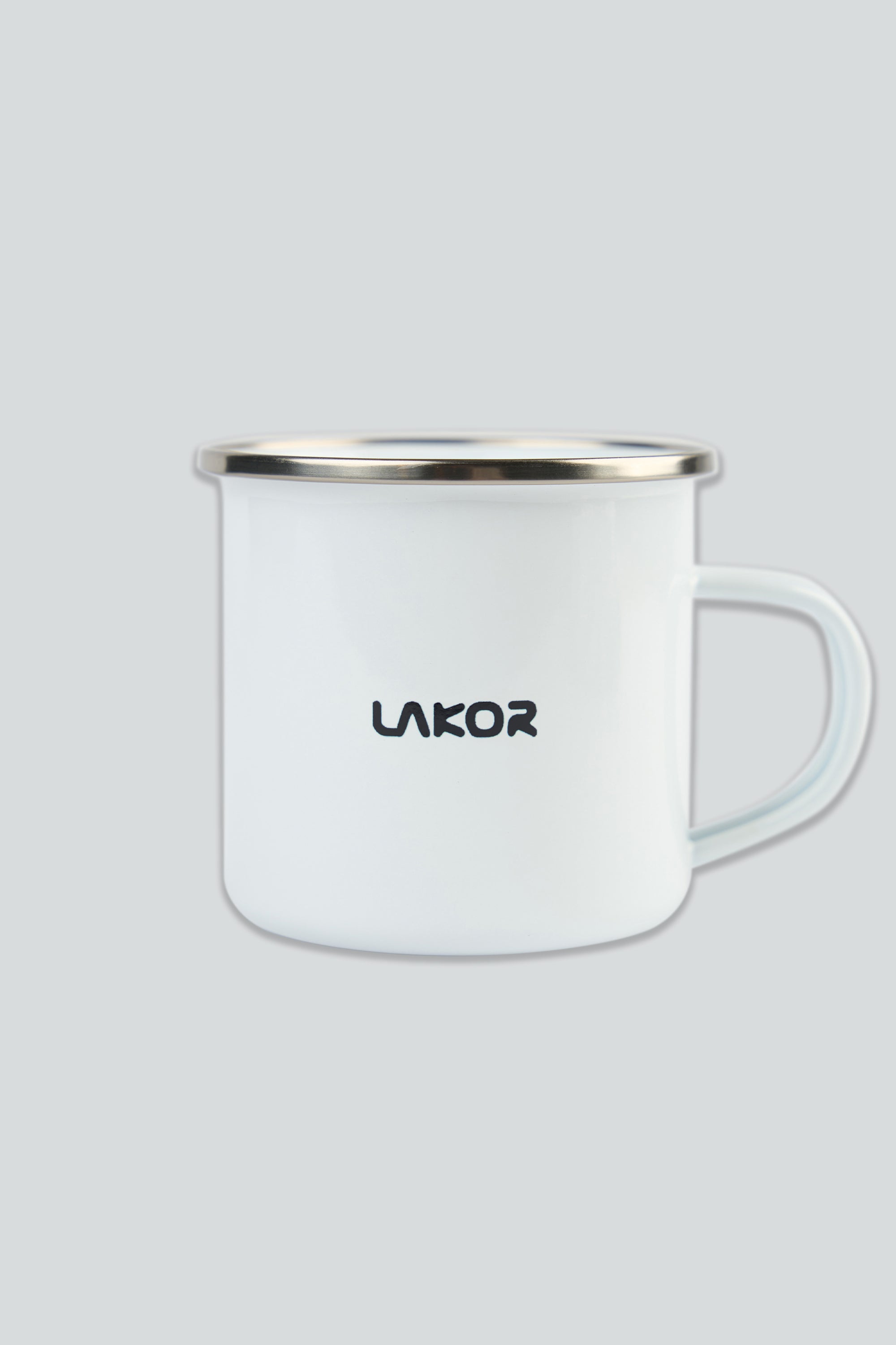 Lazy Lumber Emaille Tasse - White
