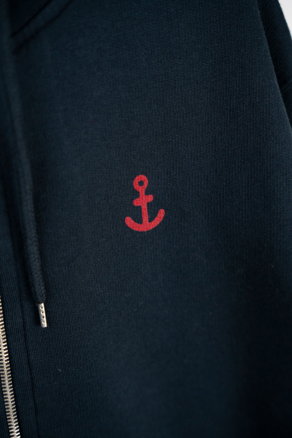 Save The Mermaids Back Zip Hoodie - Blueberry