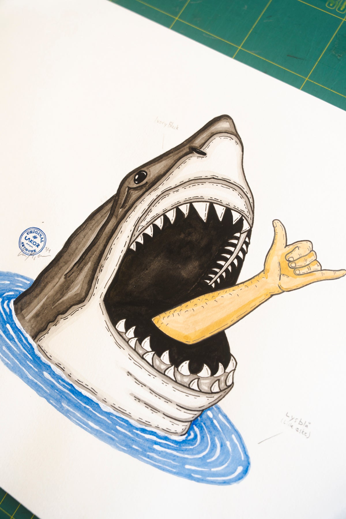 LAKOR Shark Shaka Original Poster White