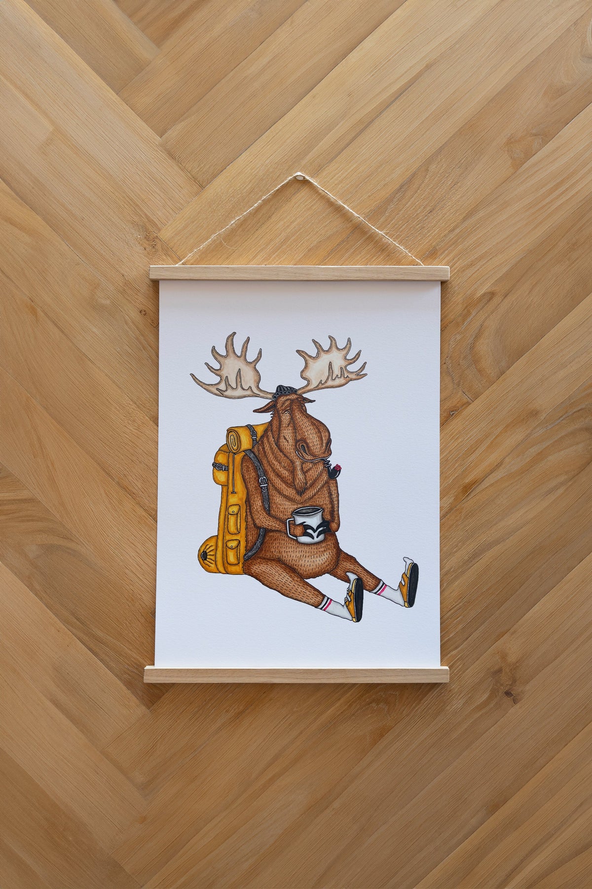 LAKOR Snooze Moose Plakat Poster White
