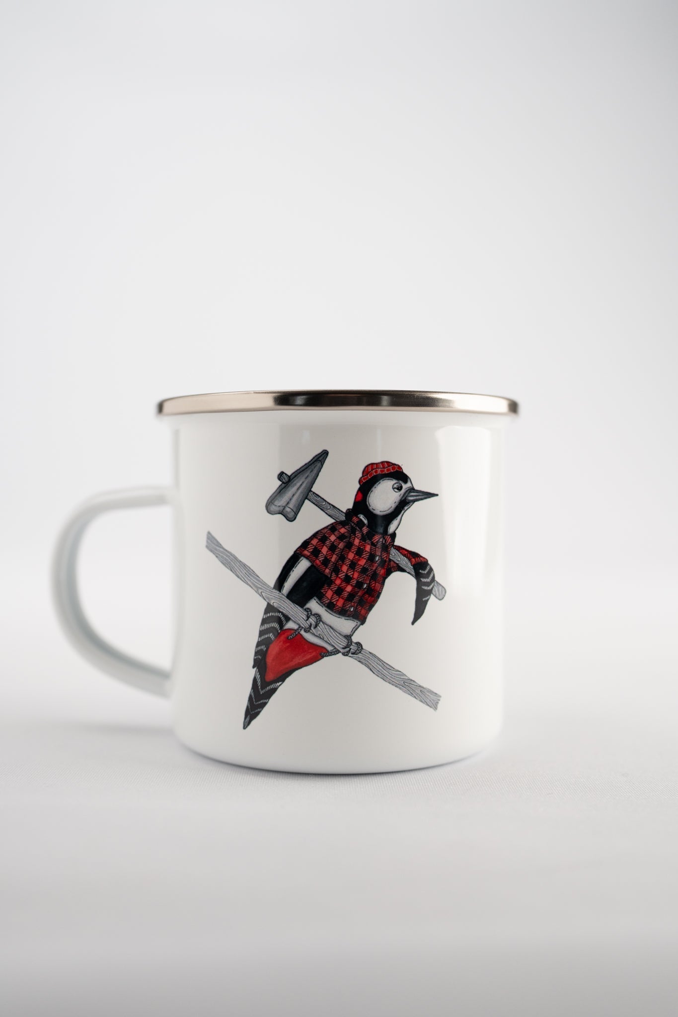 Woodpecker Emaille Tasse