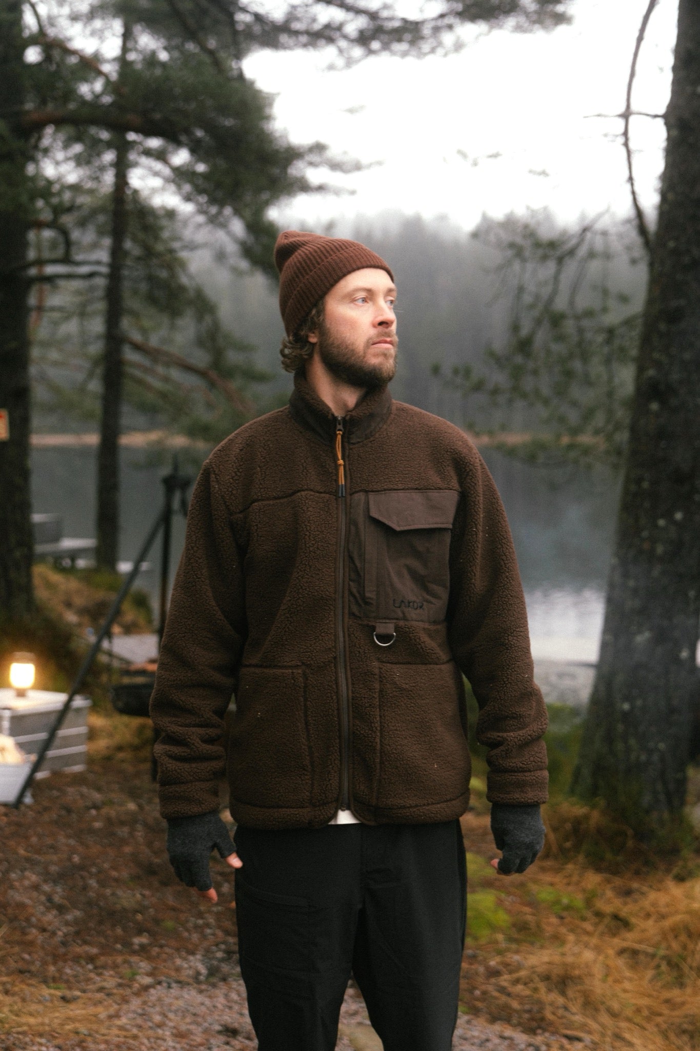 LAKOR Bear Sherpa Jacket Jacket Coffee Bean