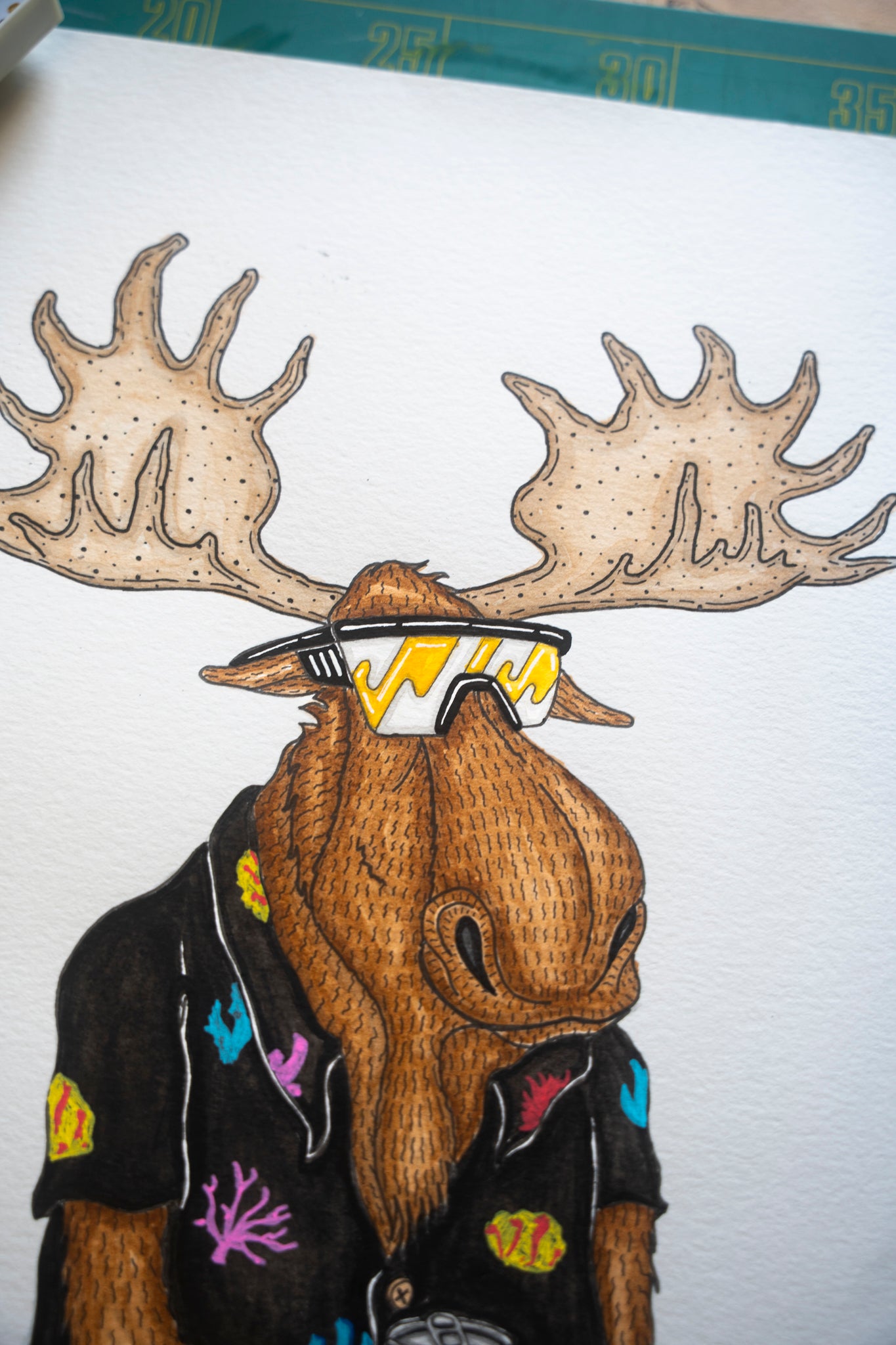 LAKOR Booze Moose Original Original Artwork White