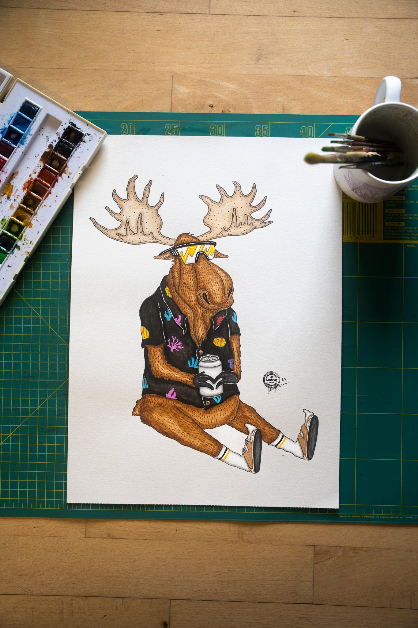 LAKOR Booze Moose Original Original Artwork White