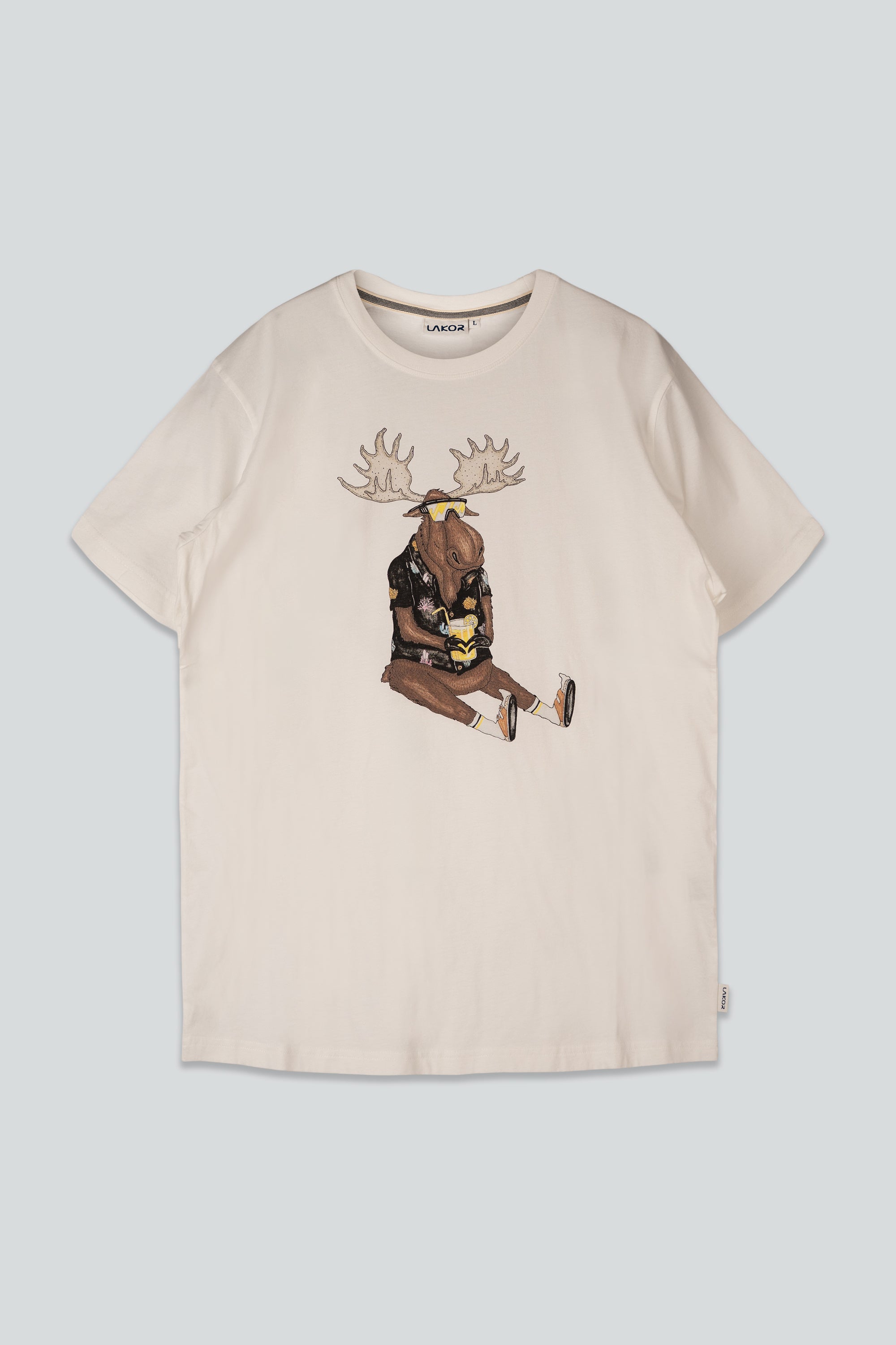 LAKOR Booze Moose T-shirt T-Shirt Star White