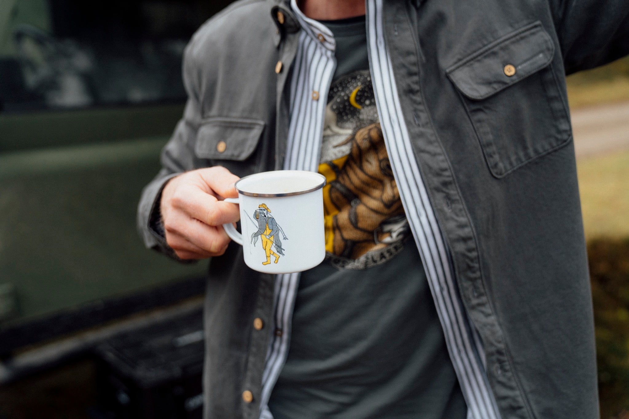 LAKOR Catch Of A Lifetime Emaljekrus Mug White