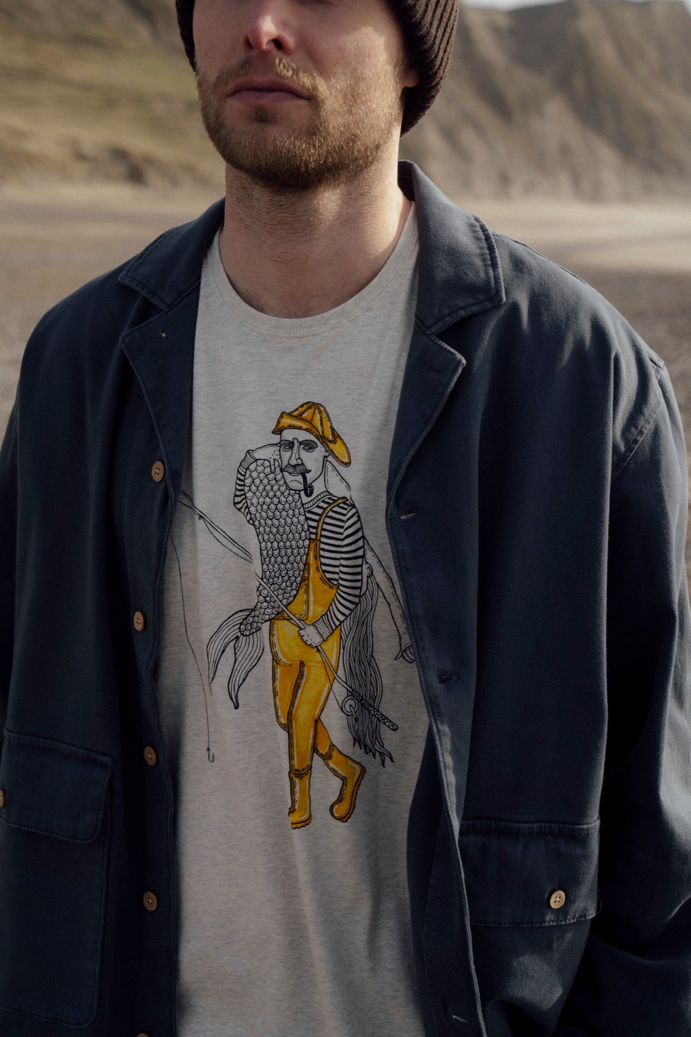 LAKOR Catch of a Lifetime T-shirt T-Shirt Oatmeal Melange