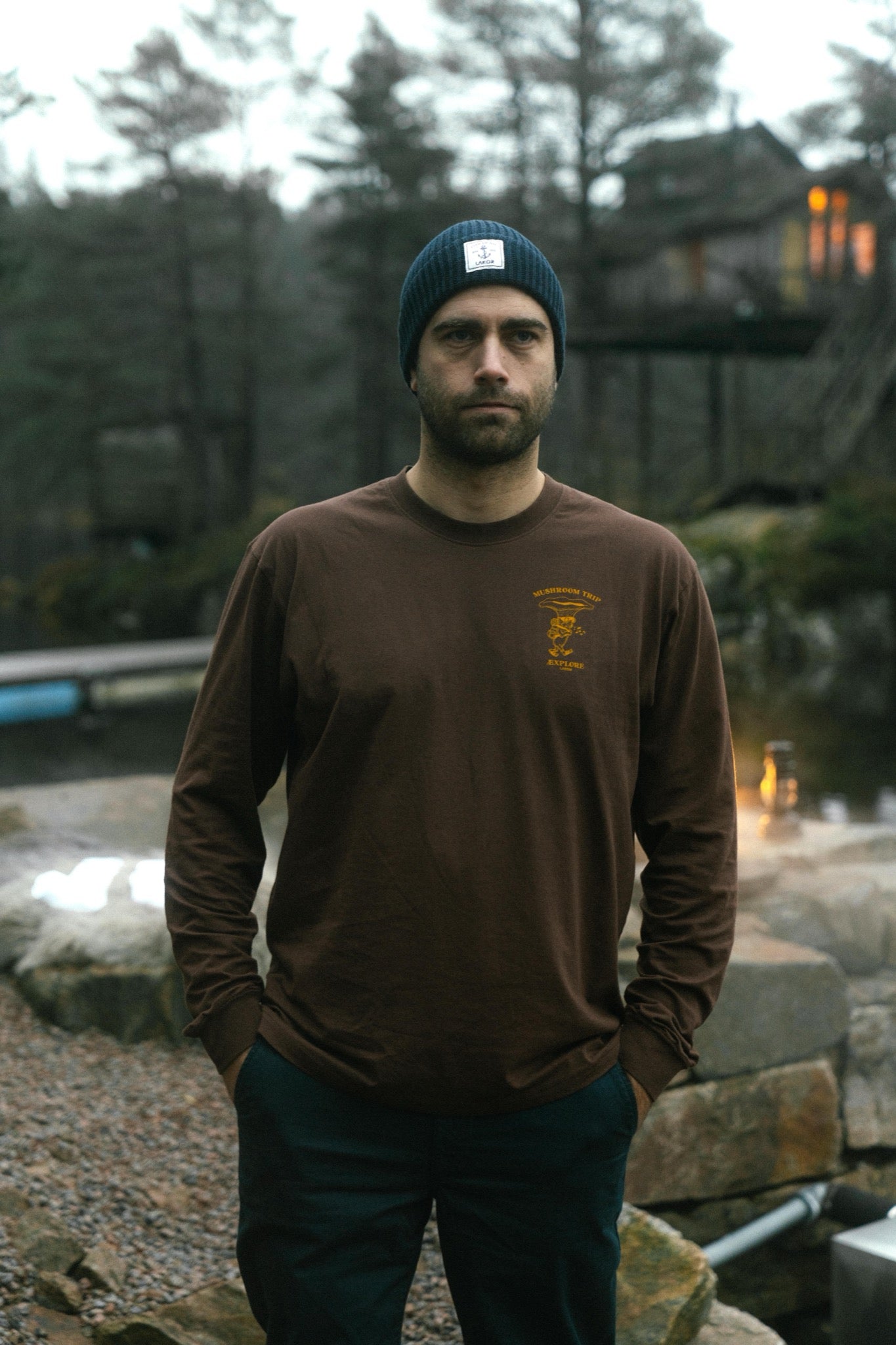 LAKOR Chanterelle Trip Boxfit LS T-shirt T-Shirt Chicory Coffee