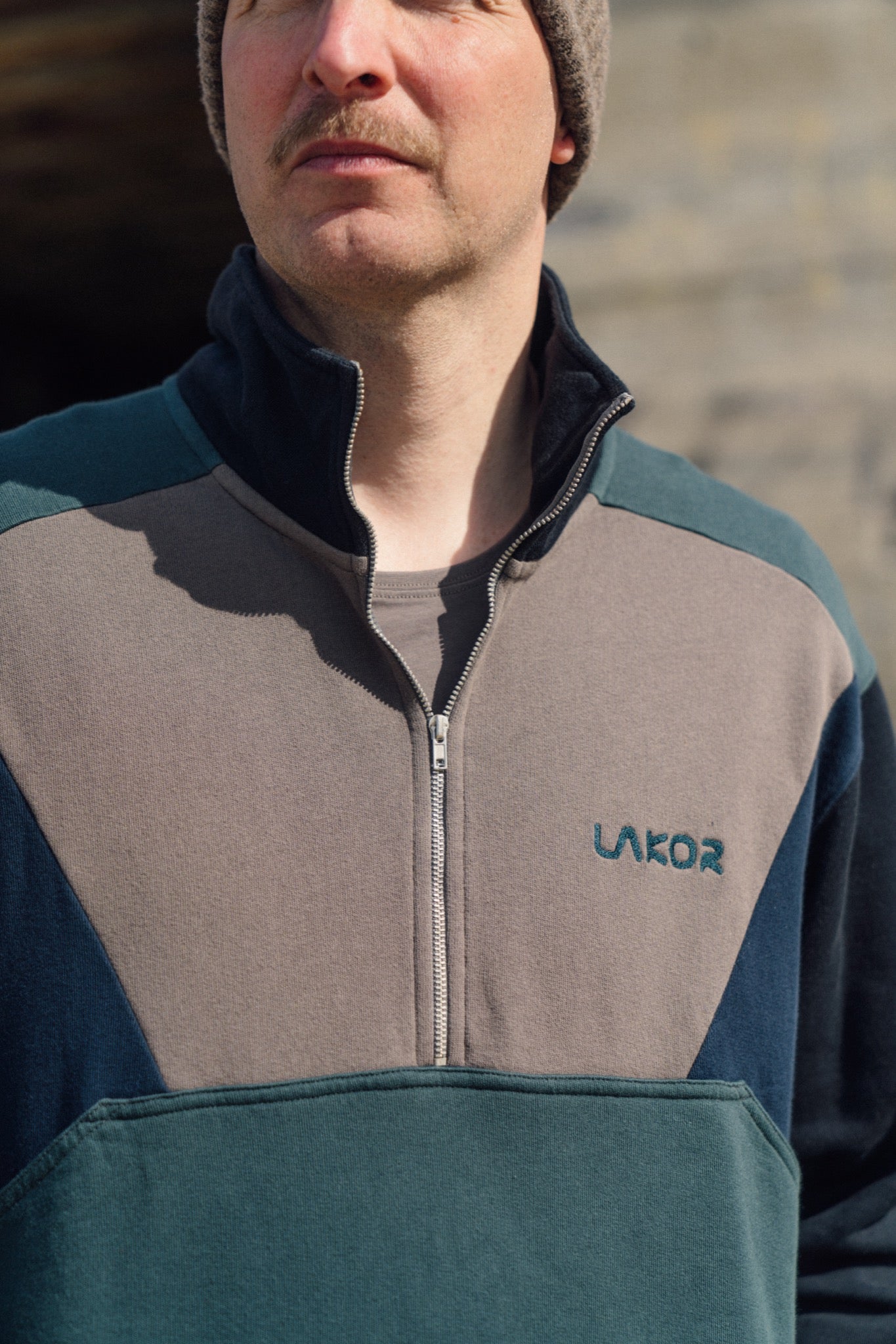 LAKOR Colorblock Half Zip Sweatshirt Multicolor