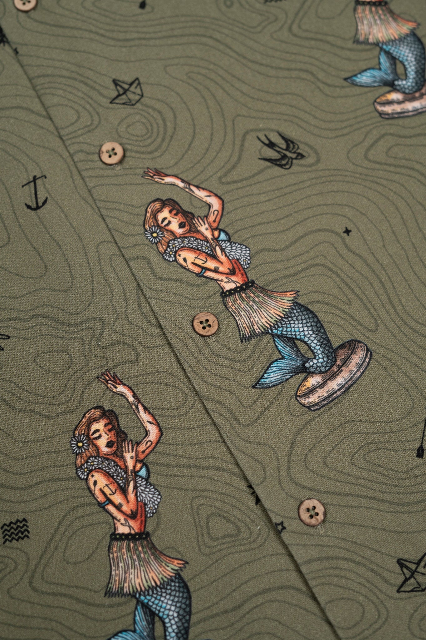 LAKOR Dashboard Hula Short Sleeve Shirt Short Sleeve Shirt Deep Lichen Green