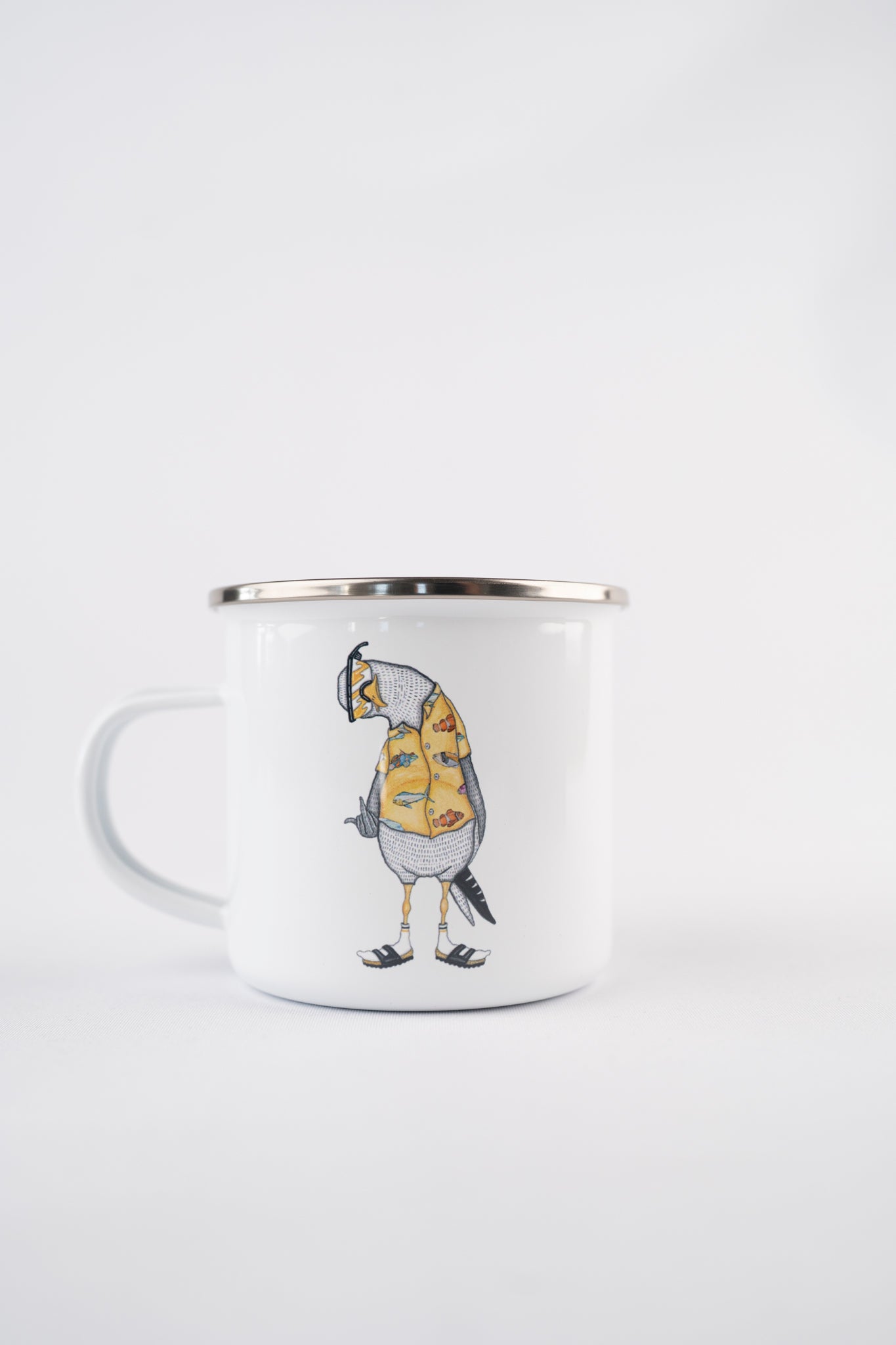 LAKOR Flipping The Bird Enamel Mug Mug White