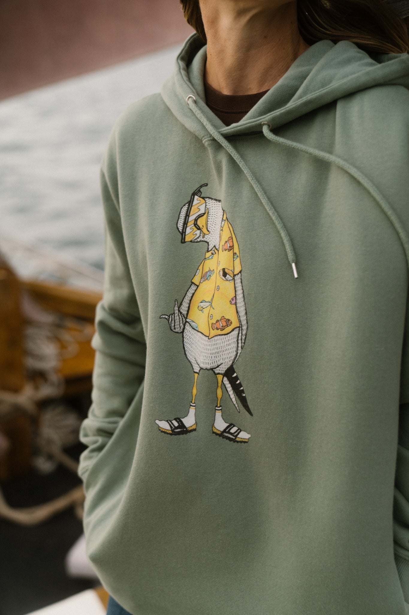 LAKOR Flipping The Bird Hoodie Sweatshirt Sea Spray
