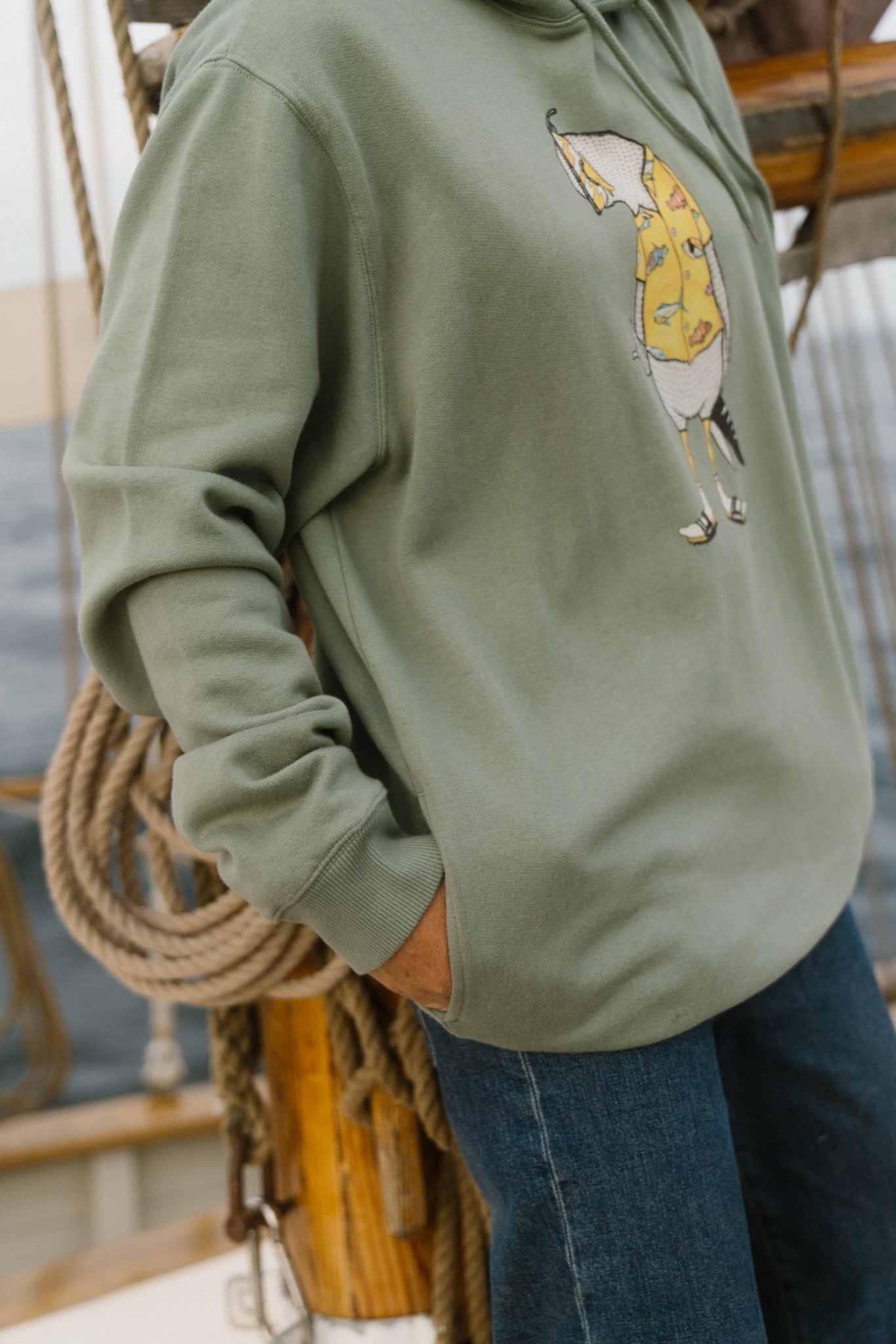 LAKOR Flipping The Bird Hoodie Sweatshirt Sea Spray