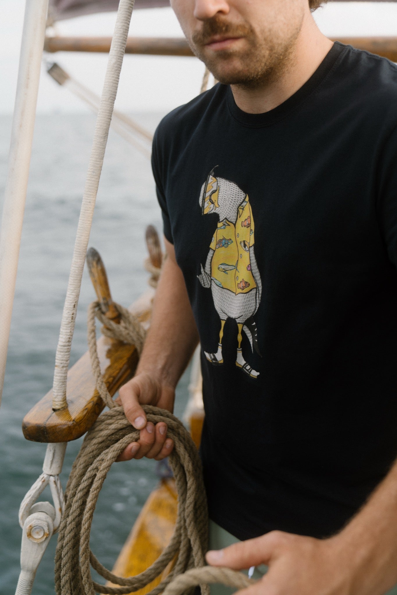 LAKOR Flipping The Bird T-shirt T-Shirt Moonless Night