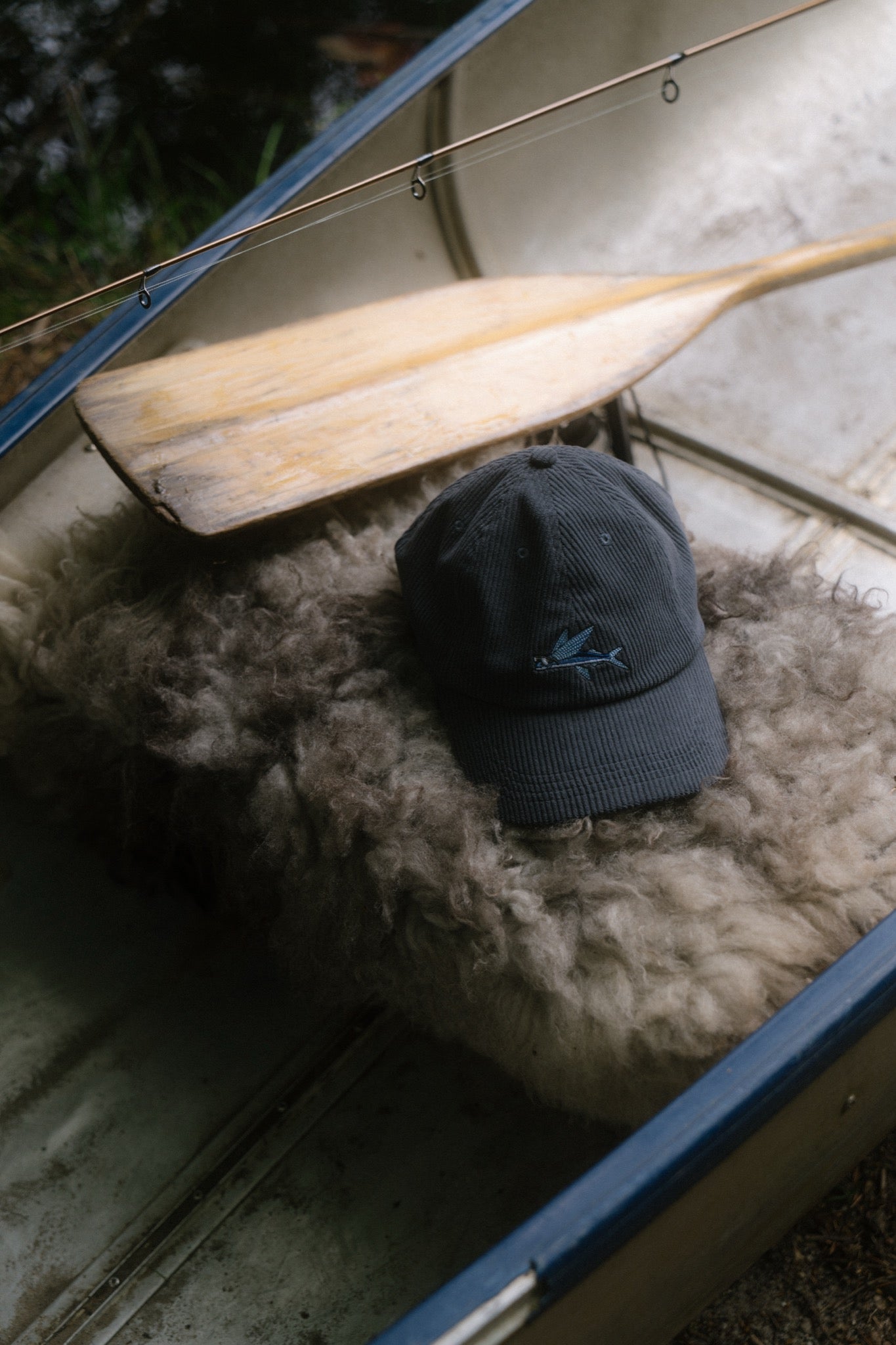 LAKOR Fly Fish Courd Cap Headwear Denim Blue