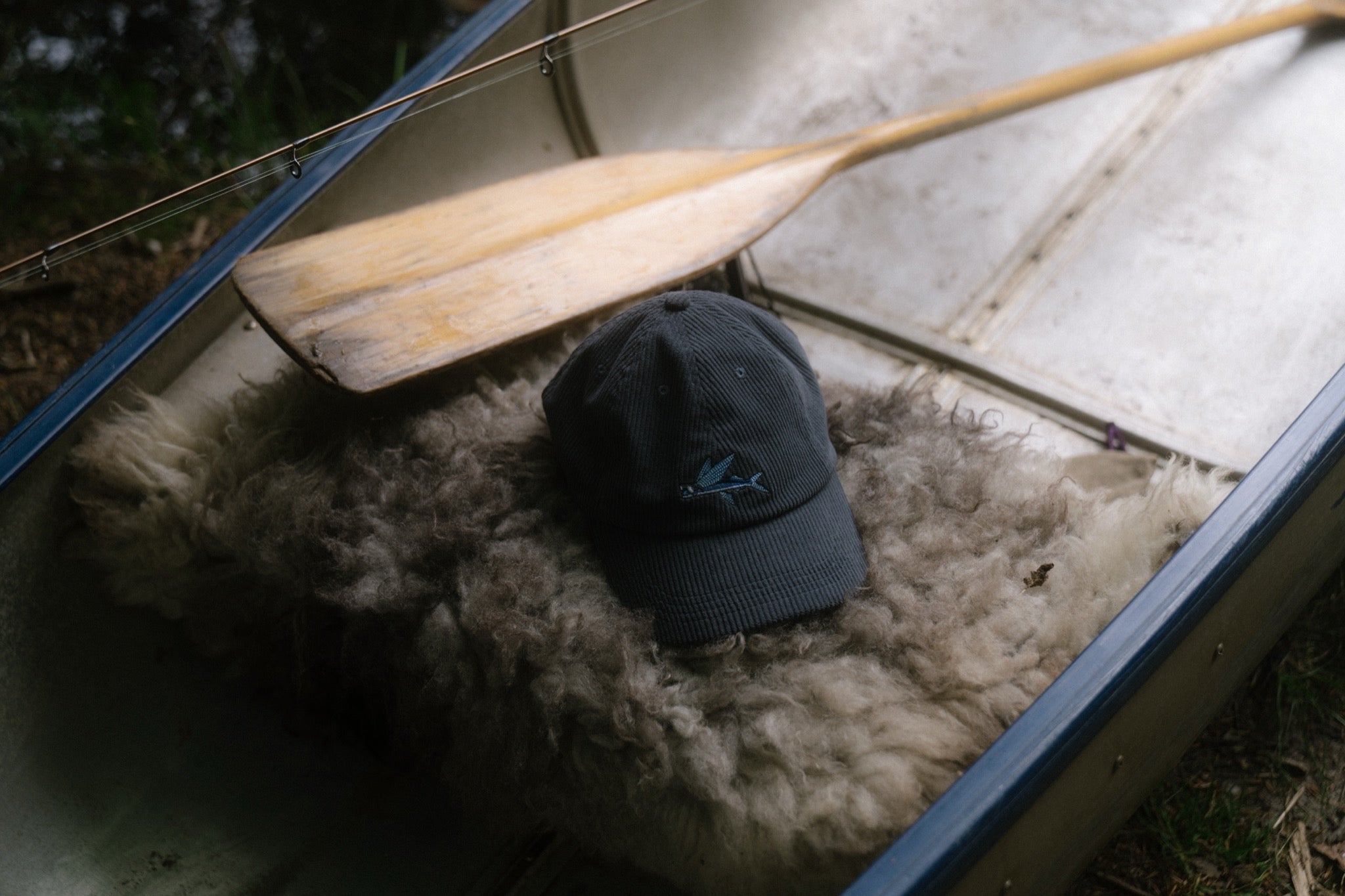 LAKOR Fly Fish Courd Cap Headwear Denim Blue