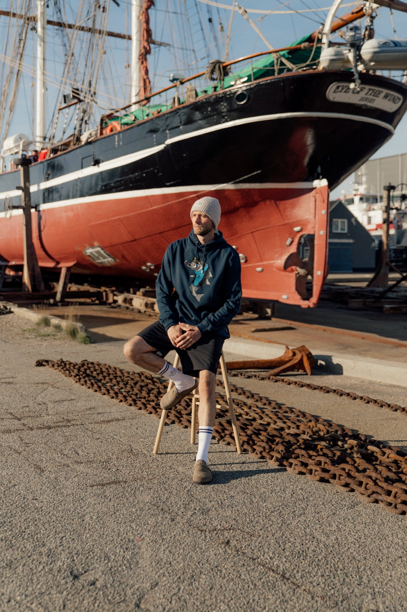 LAKOR Haddock Hoodie Sweatshirt Blueberry