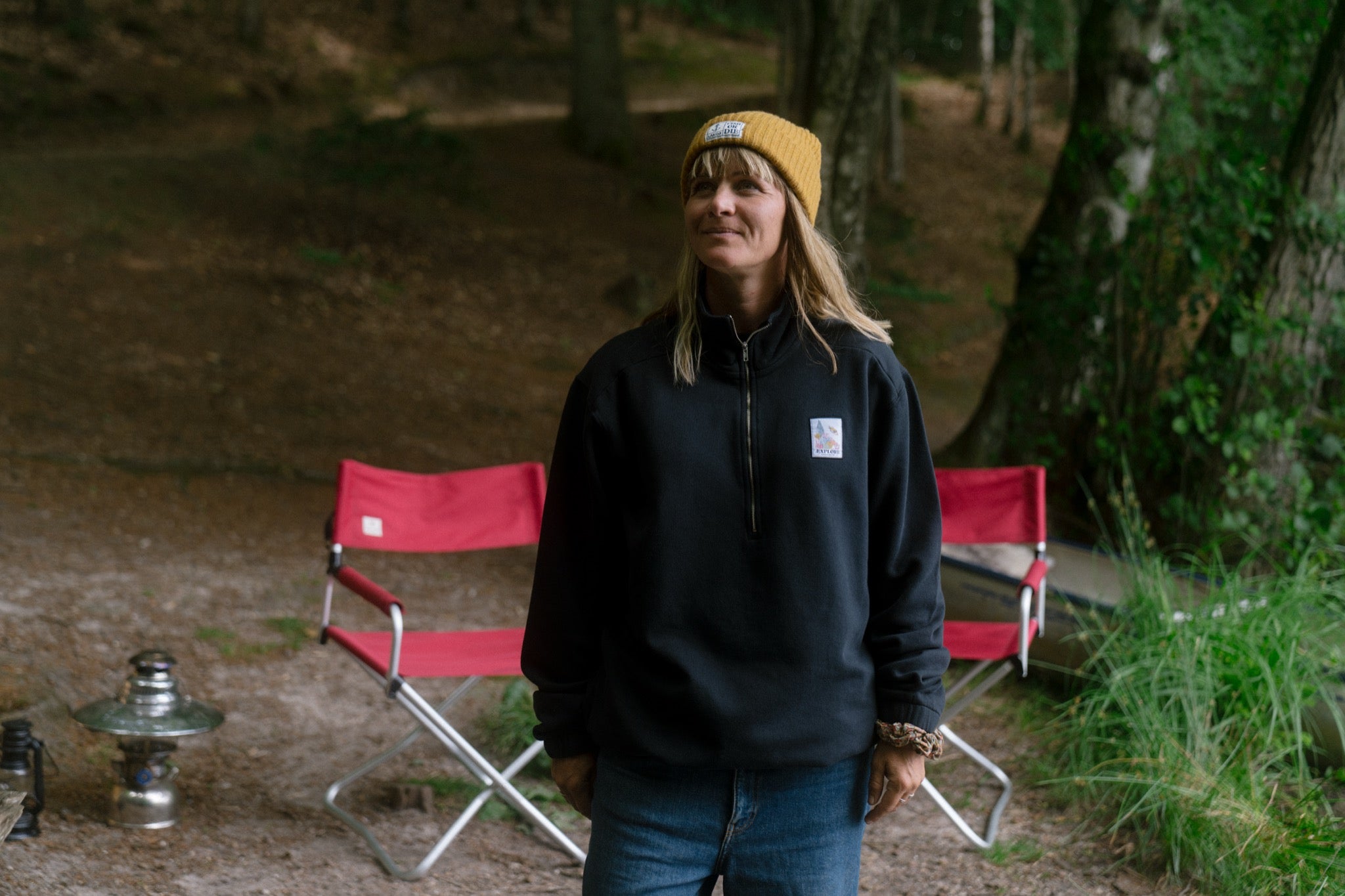 LAKOR Halfzip w. Wall of Wonder patch Sweatshirt Moonless Night