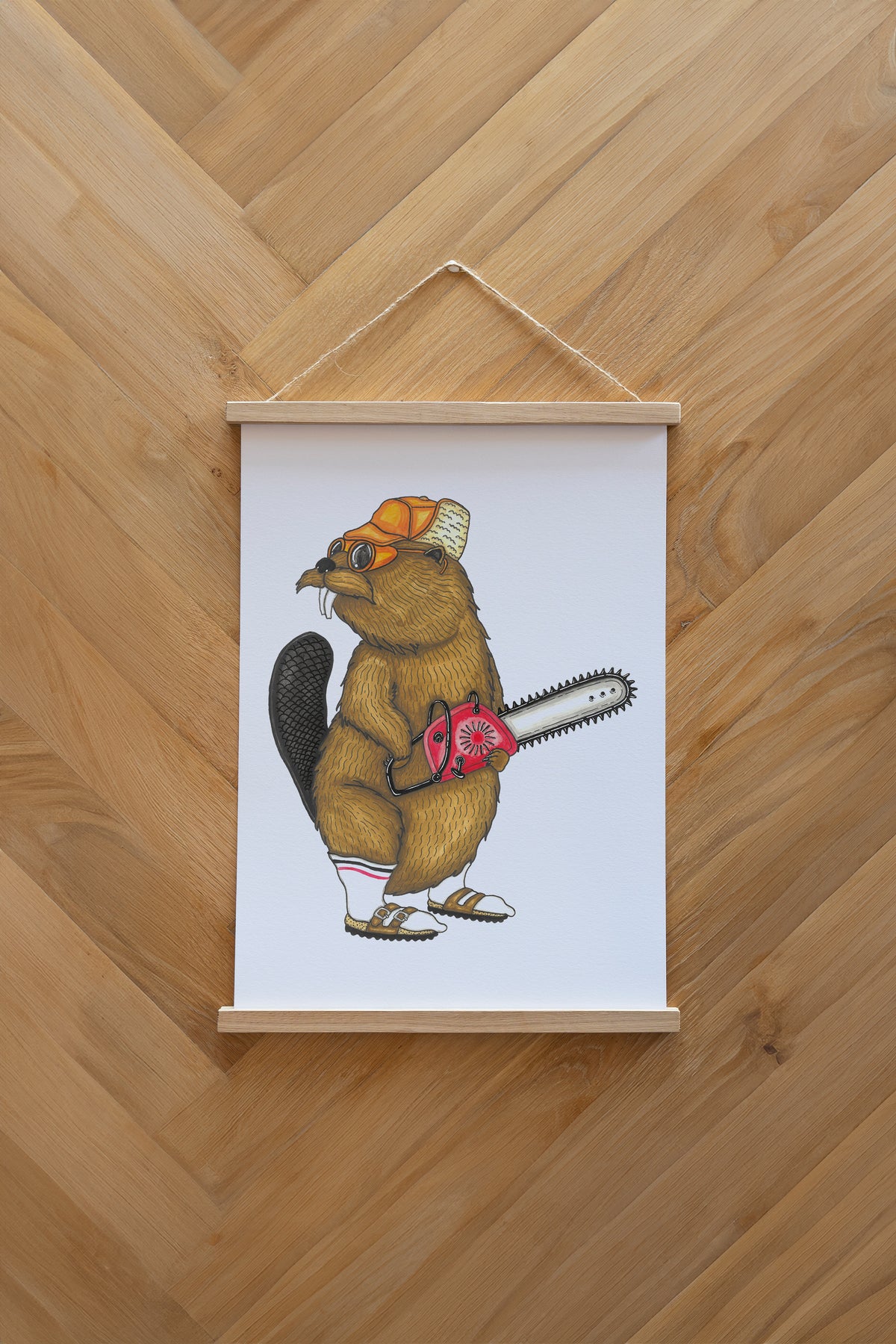 Lazy Lumber Poster - White