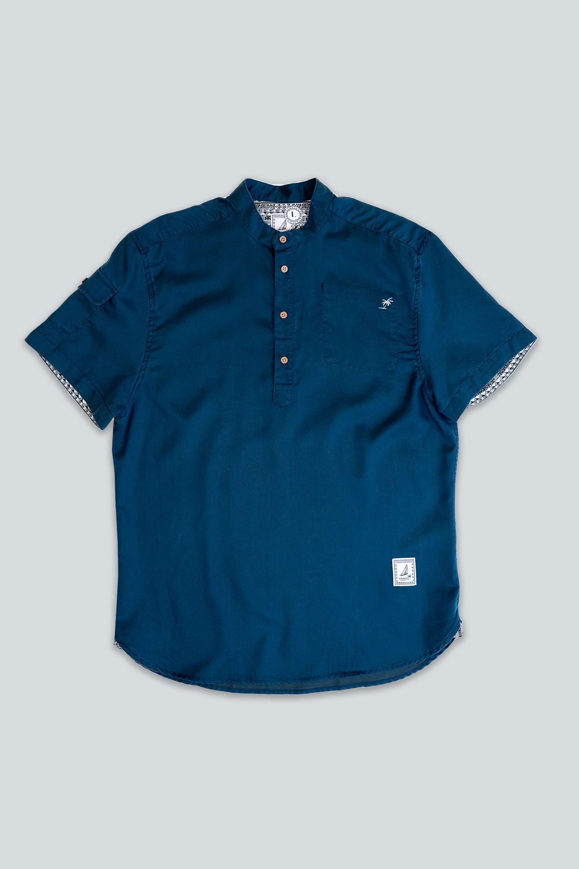 LAKOR Mikkel Shirt Short Sleeve Shirt Ocean Depths