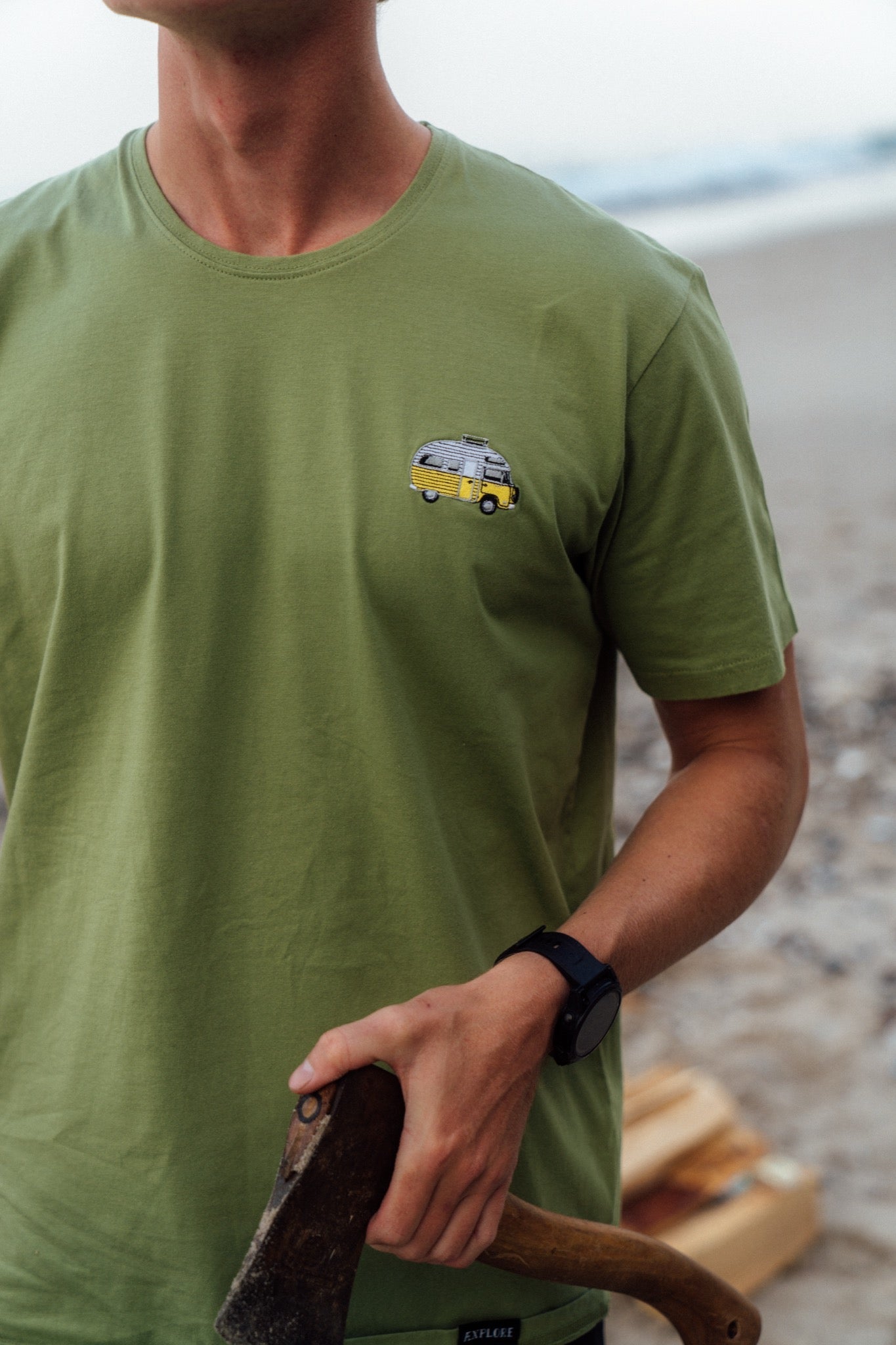 Mini Sun Camper T-shirt - Mosstone