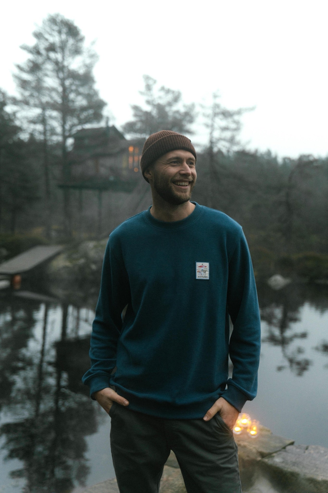 LAKOR Mushroom Trio Crewneck Sweatshirt Insignia Blue
