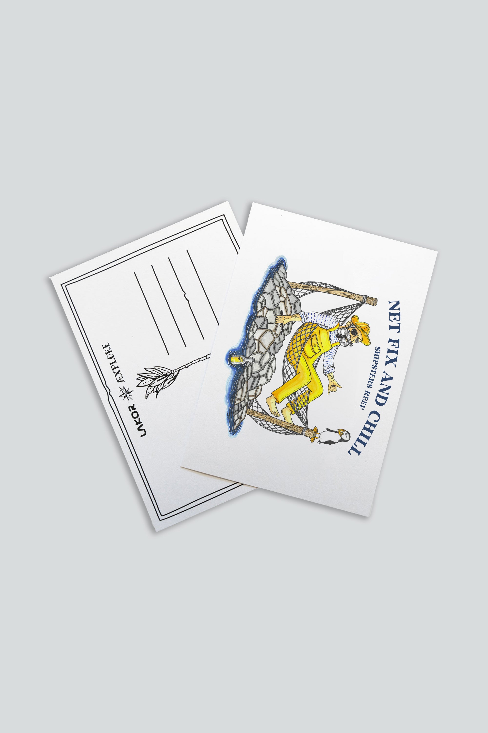 LAKOR Net Fix and Chill Postkort Postcard White
