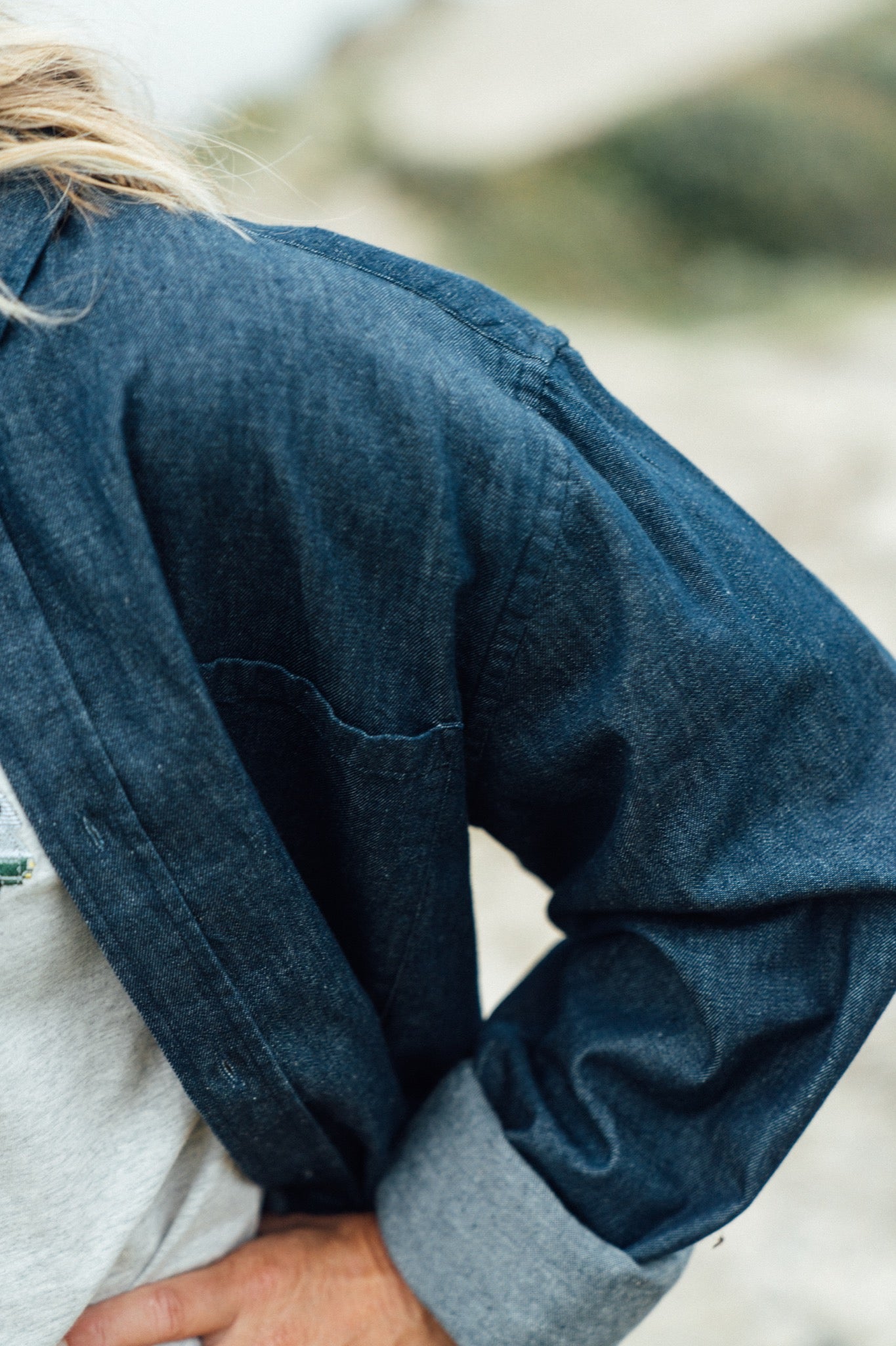 Organic Denim Shirt - Dark Blue