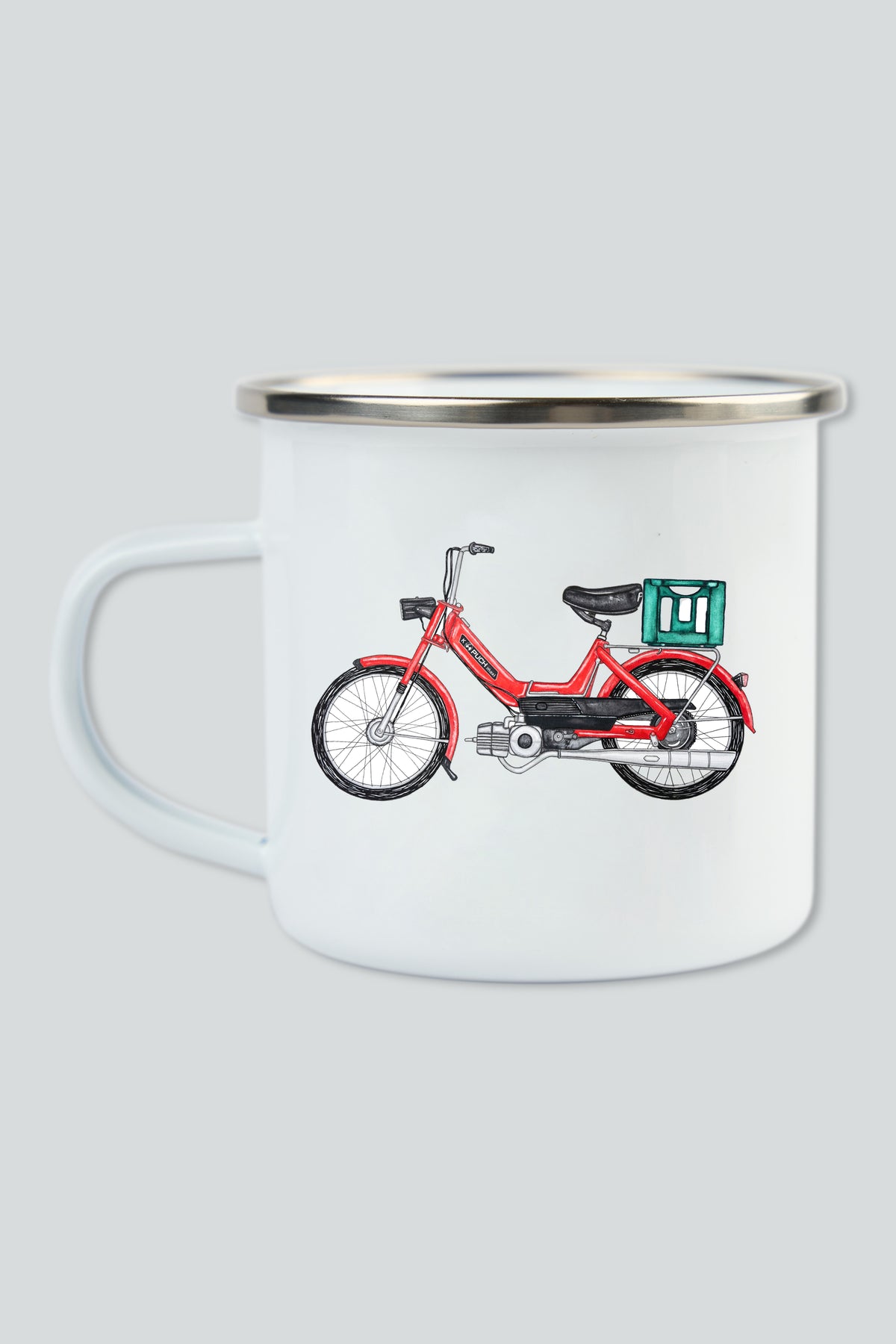 LAKOR Red Maxi Emaljekrus Mug White