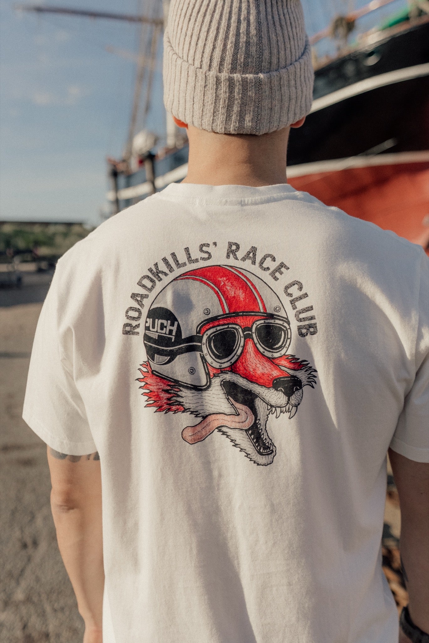 LAKOR Roadkills' Race Club Back T-shirt T-Shirt Star White
