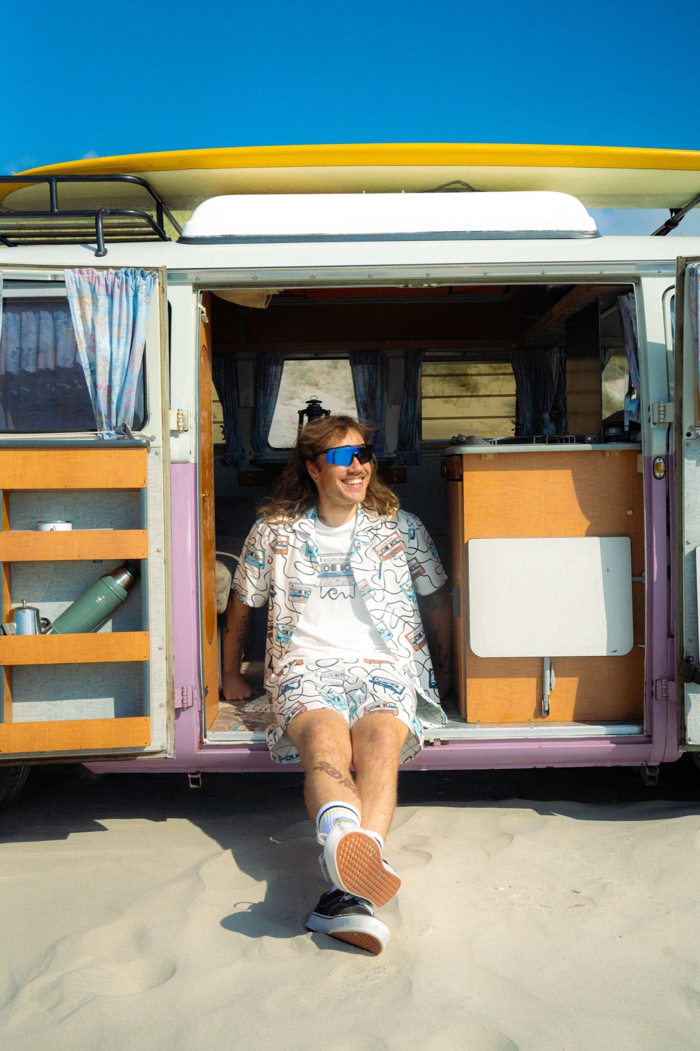 LAKOR Roadtrip Mixtape Short Sleeve Shirt Short Sleeve Shirt Star White