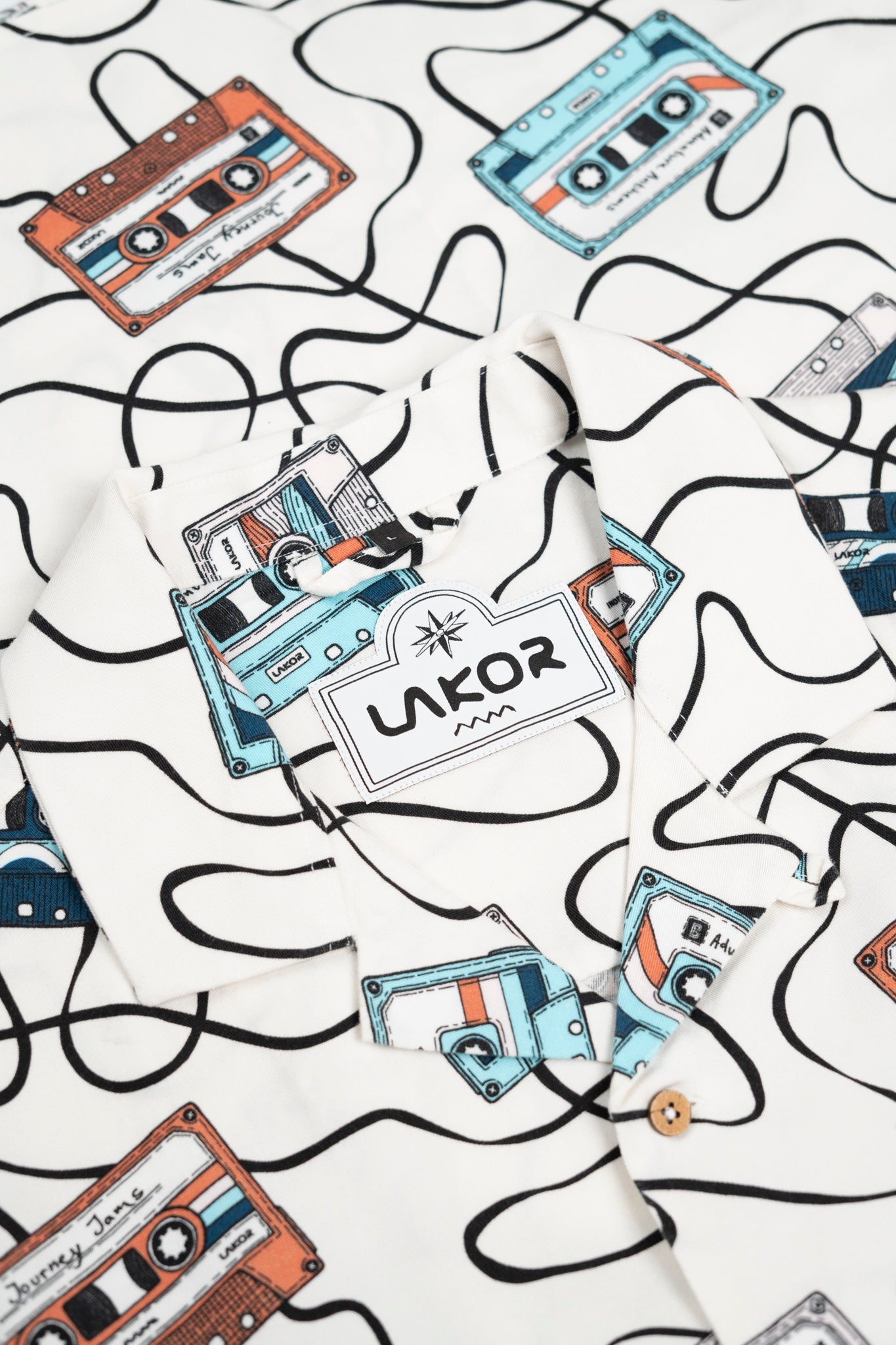 LAKOR Roadtrip Mixtape Short Sleeve Shirt Short Sleeve Shirt Star White