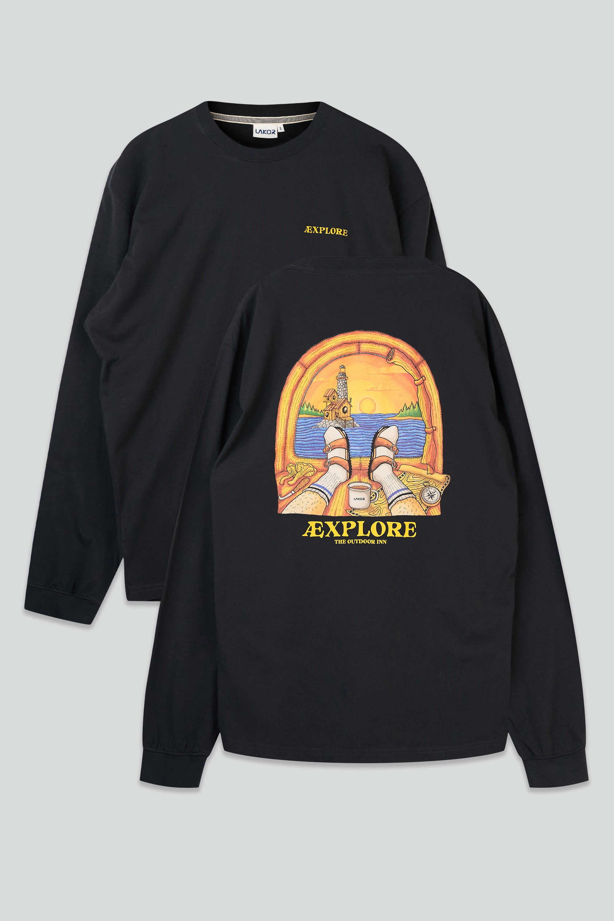 LAKOR Room with a View Boxfit LS T-shirt T-Shirt Moonless Night