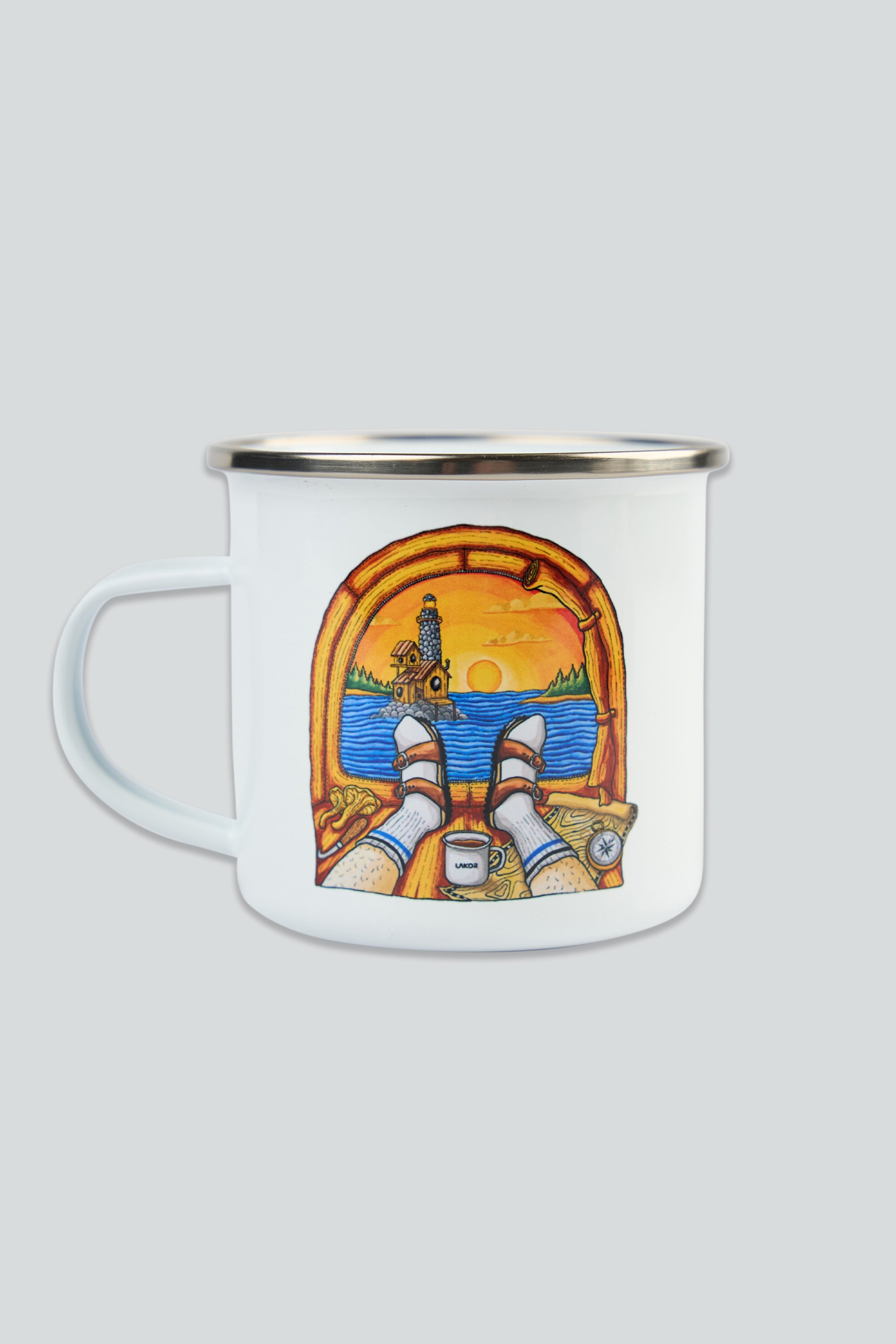 LAKOR Room with a View Emaljekrus Mug White