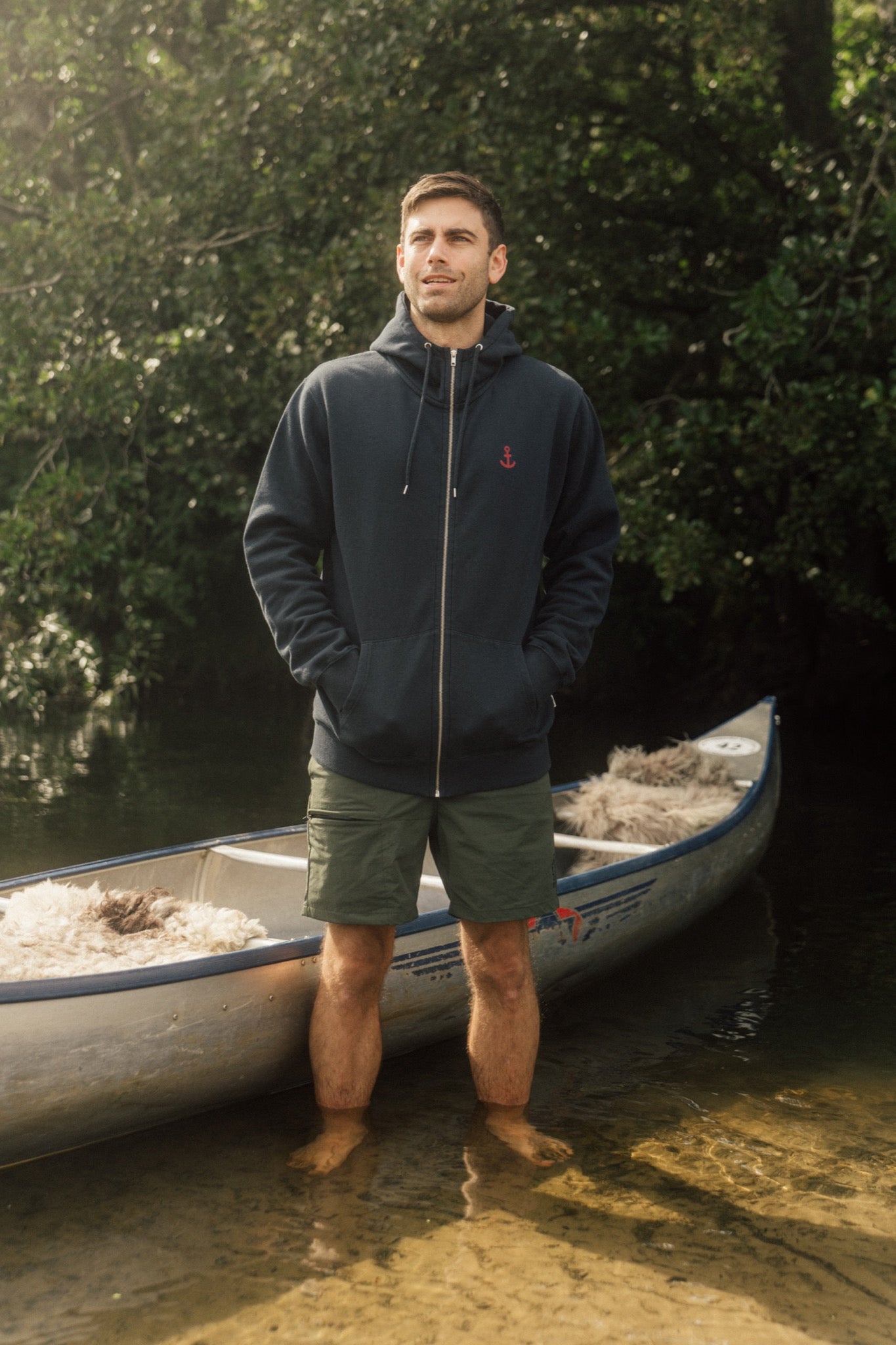 LAKOR Save The Mermaids Back Zip Hoodie Sweatshirt Blueberry