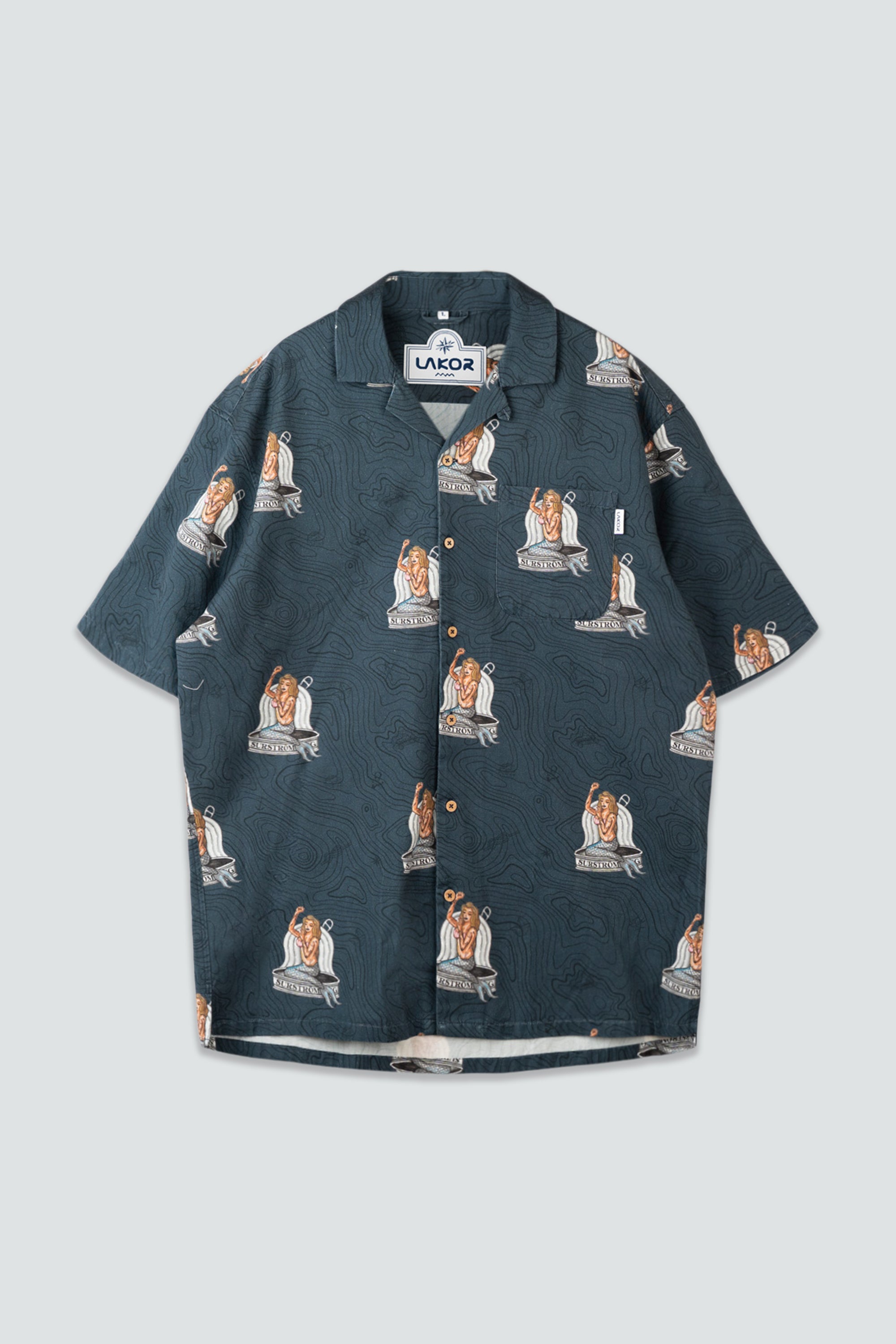 LAKOR Save The Mermaids Short Sleeve Shirt Short Sleeve Shirt Midnight Navy