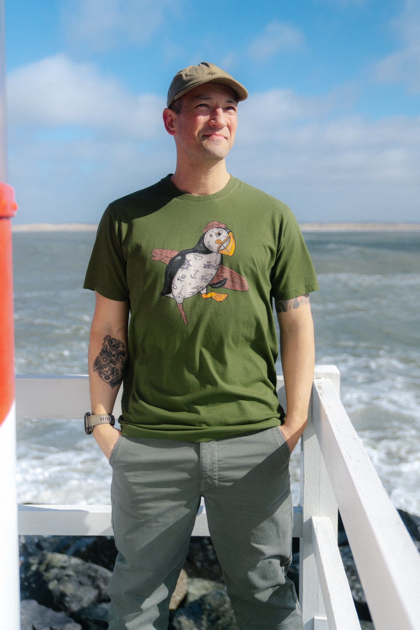 LAKOR Sea Parrot Surf T-shirt T-Shirt Riffle Green