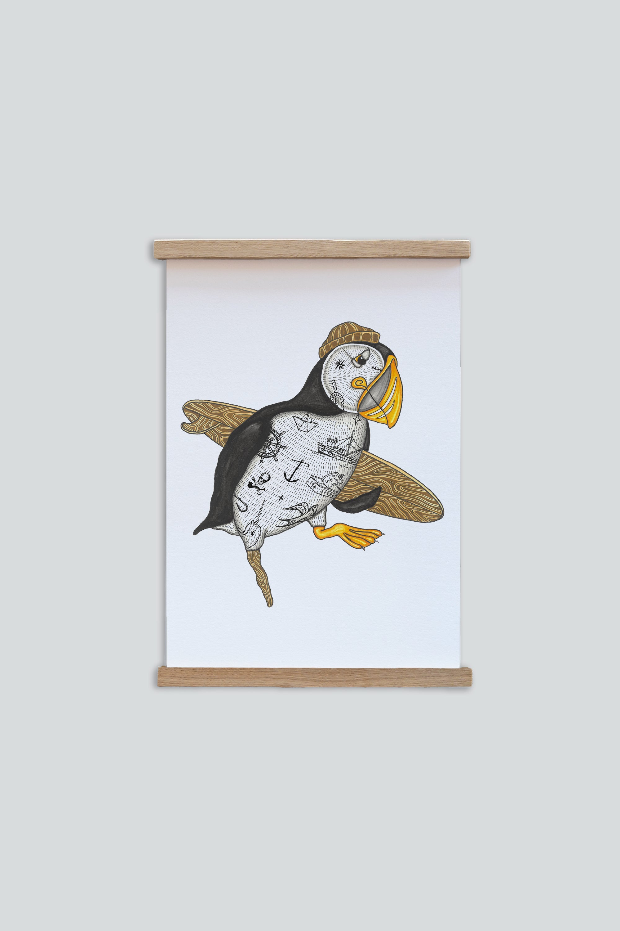 LAKOR Sea Parrot Surfer Plakat Poster White