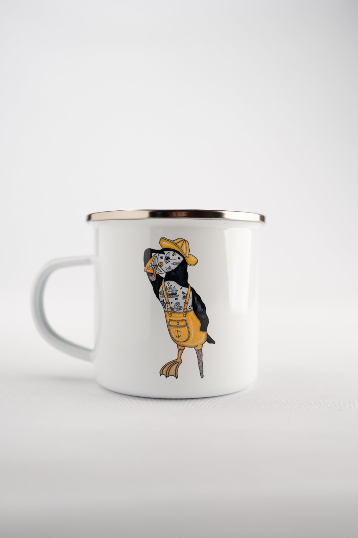 LAKOR Seaparrot Seaman Emaljekrus Mug White