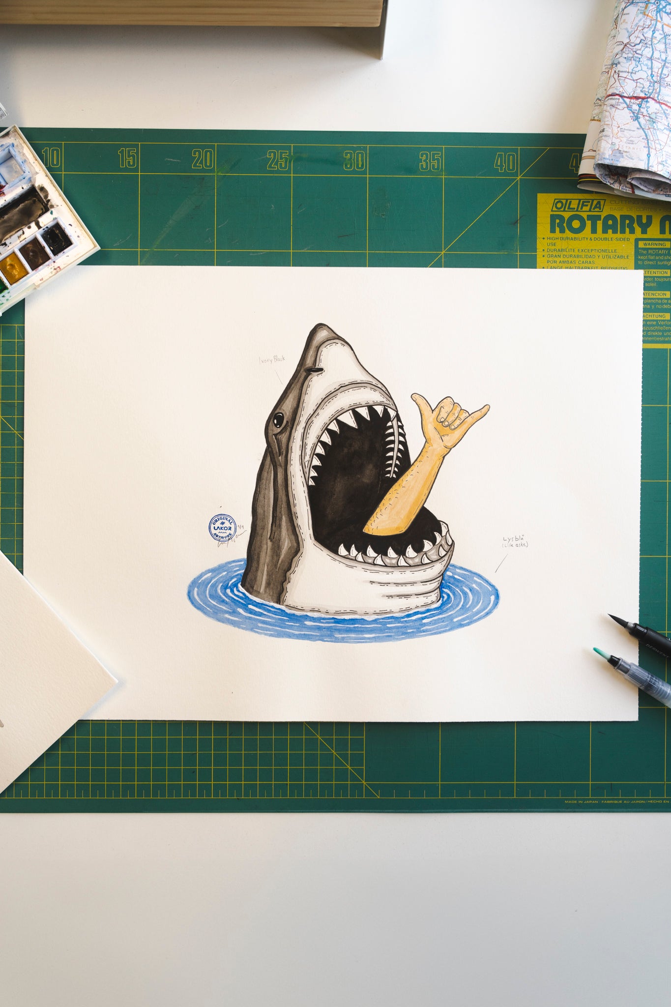 LAKOR Shark Shaka Original Poster White