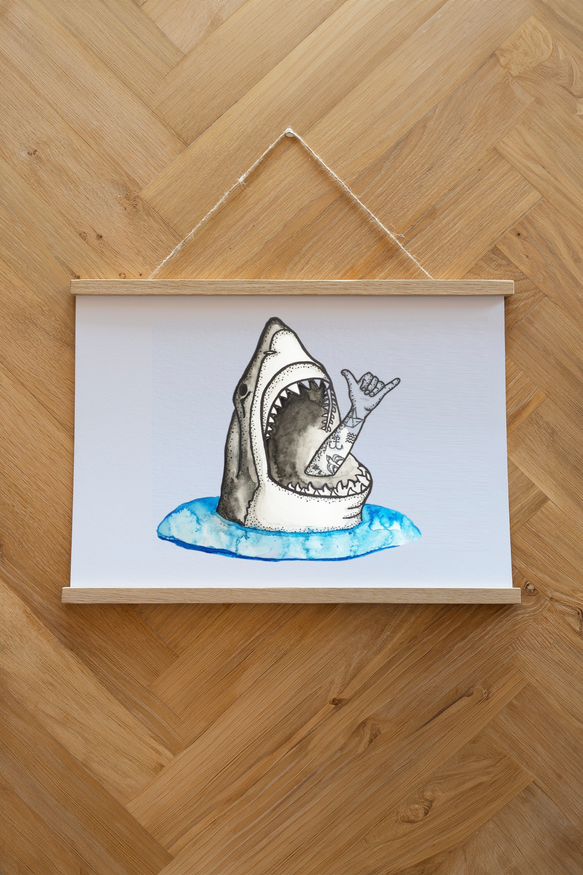LAKOR Shark Shaka Plakat Poster White