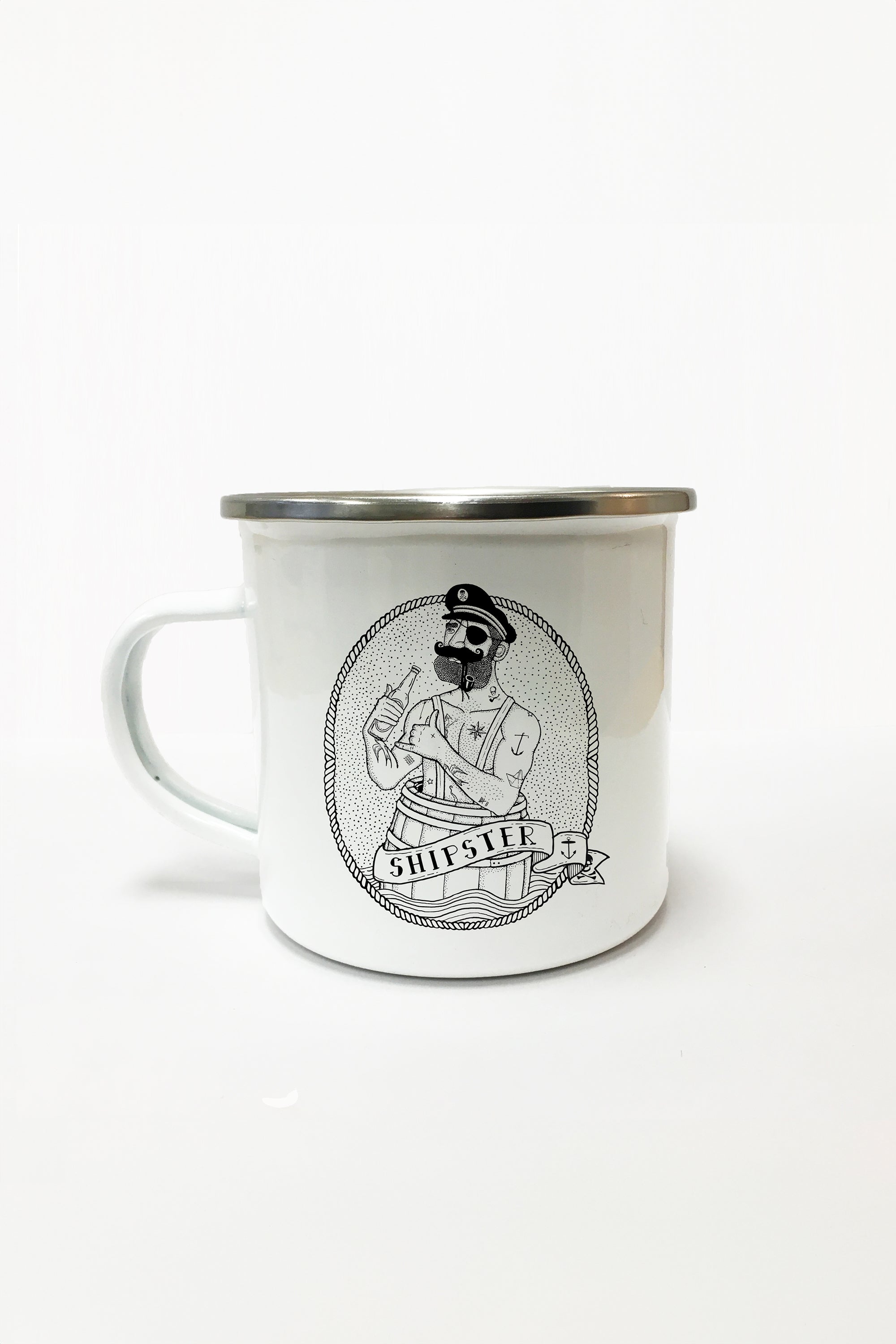 Classic Shipster Emaille Tasse