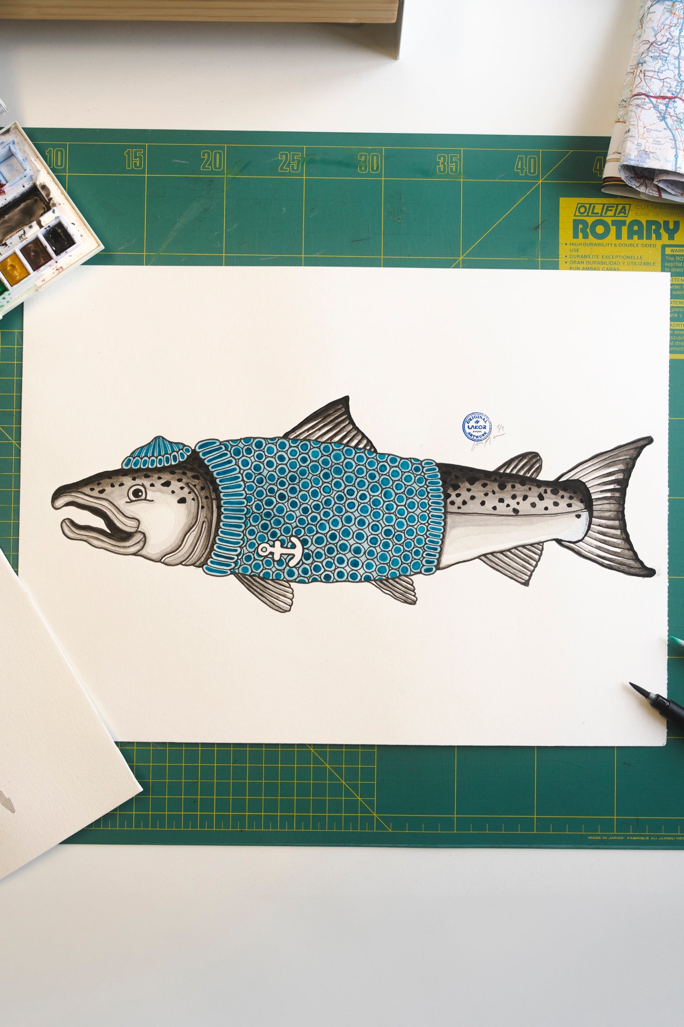 LAKOR Smoking Salmon Original Poster White