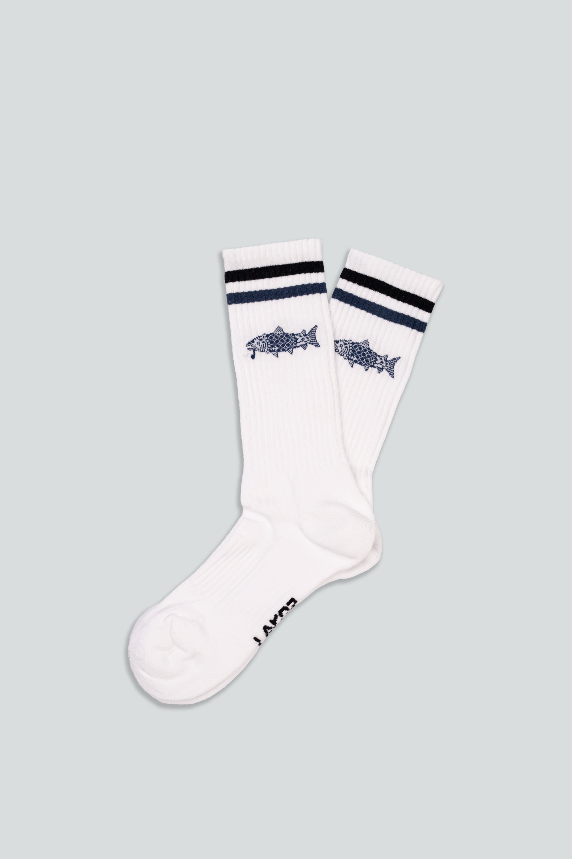LAKOR Smoking Salmon Socks Tennis Socks White