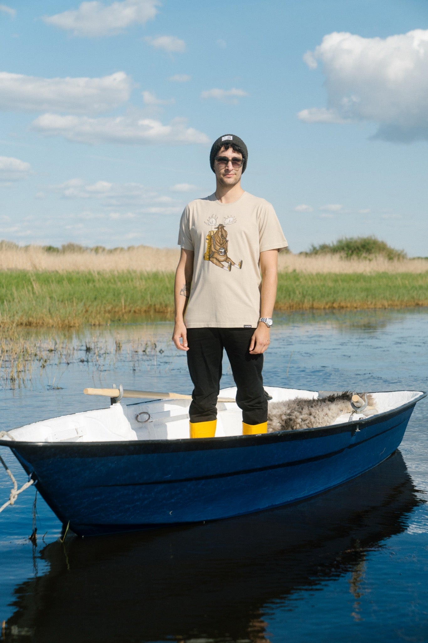 LAKOR Snooze Moose T-shirt T-Shirt White Pepper