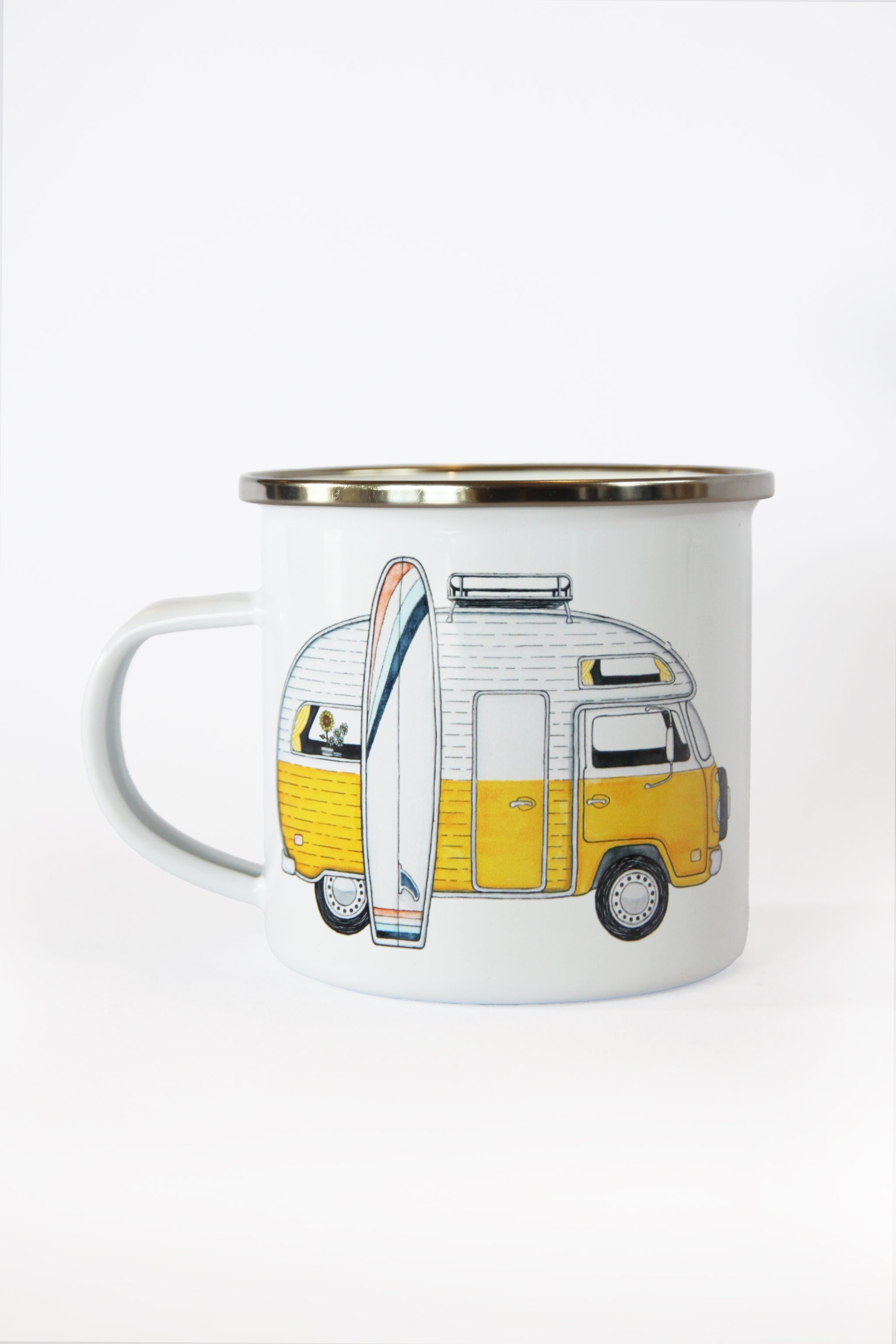 LAKOR Sun Camper Emaljekrus Mug White