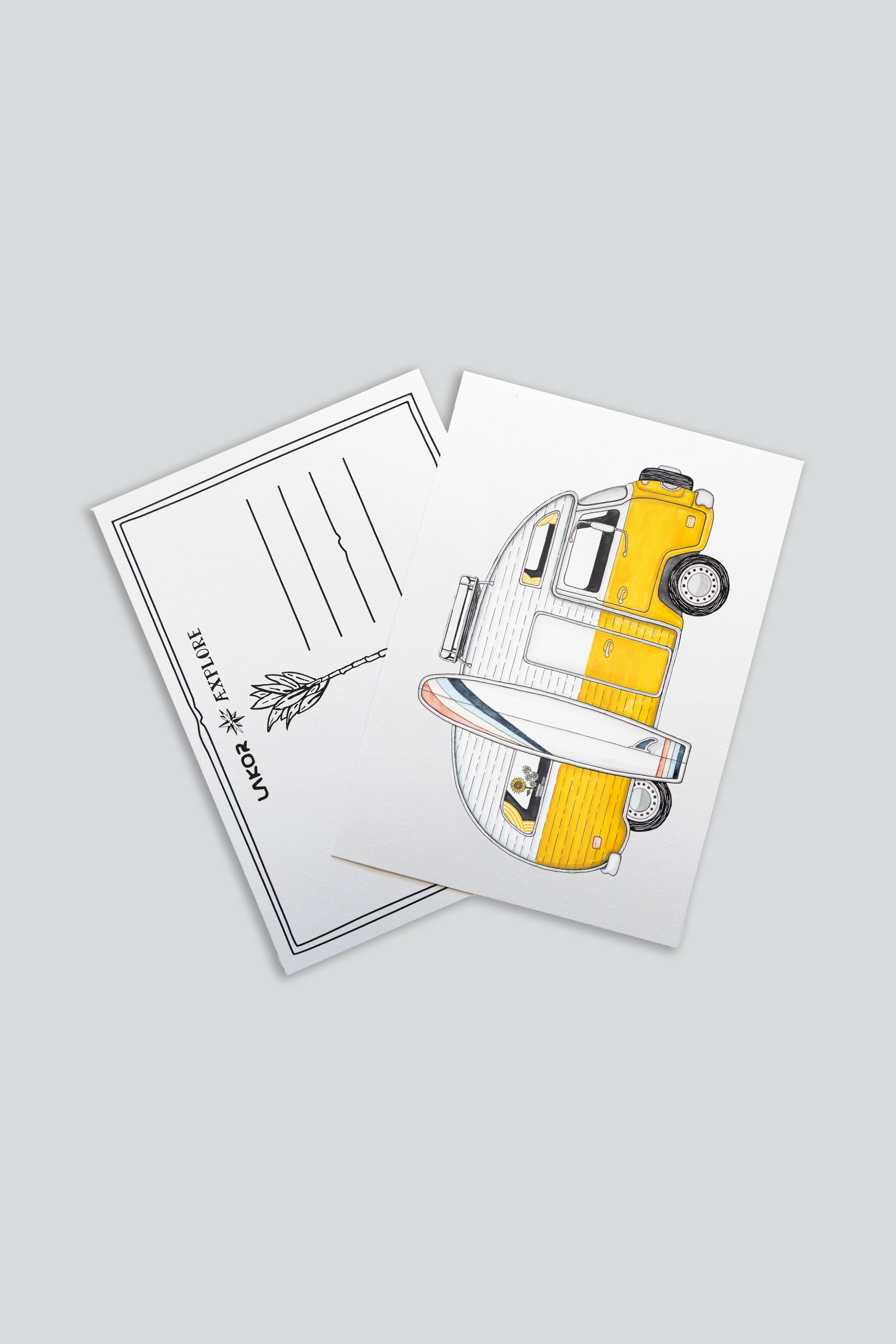 LAKOR Sun Camper Postkort Postcard White