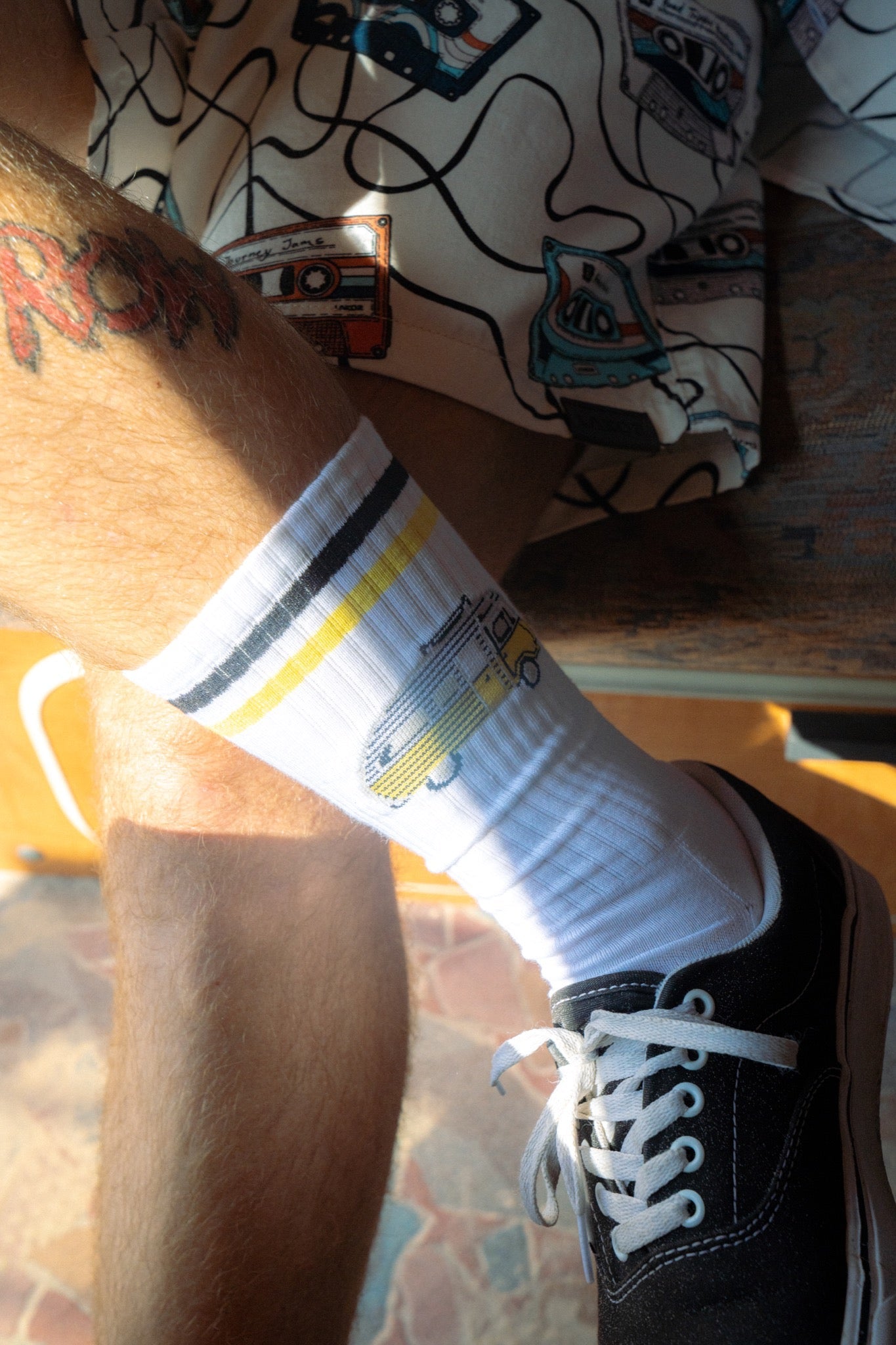 LAKOR Sun Camper Socks Tennis Socks White