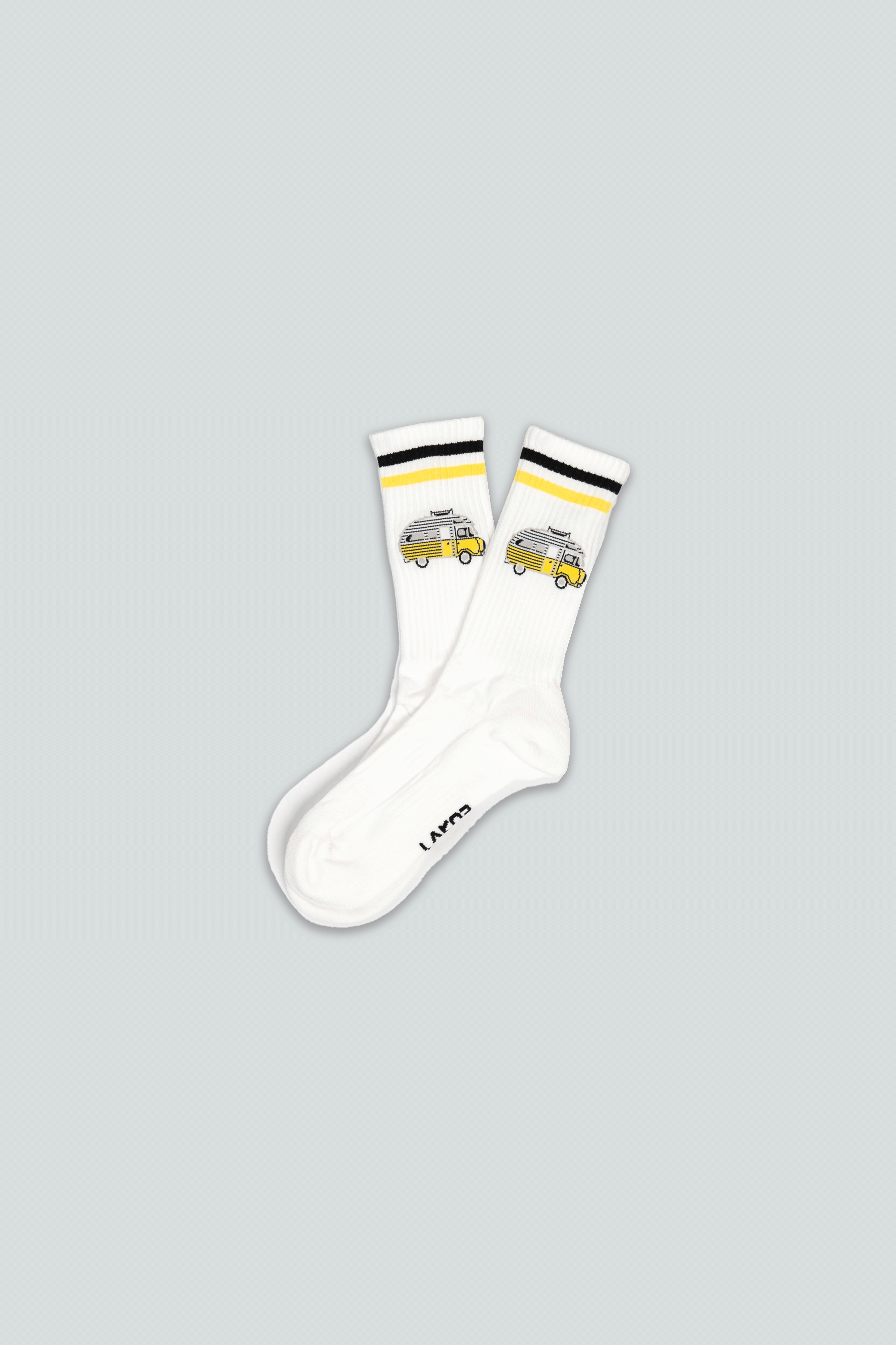 LAKOR Sun Camper Socks Tennis Socks White